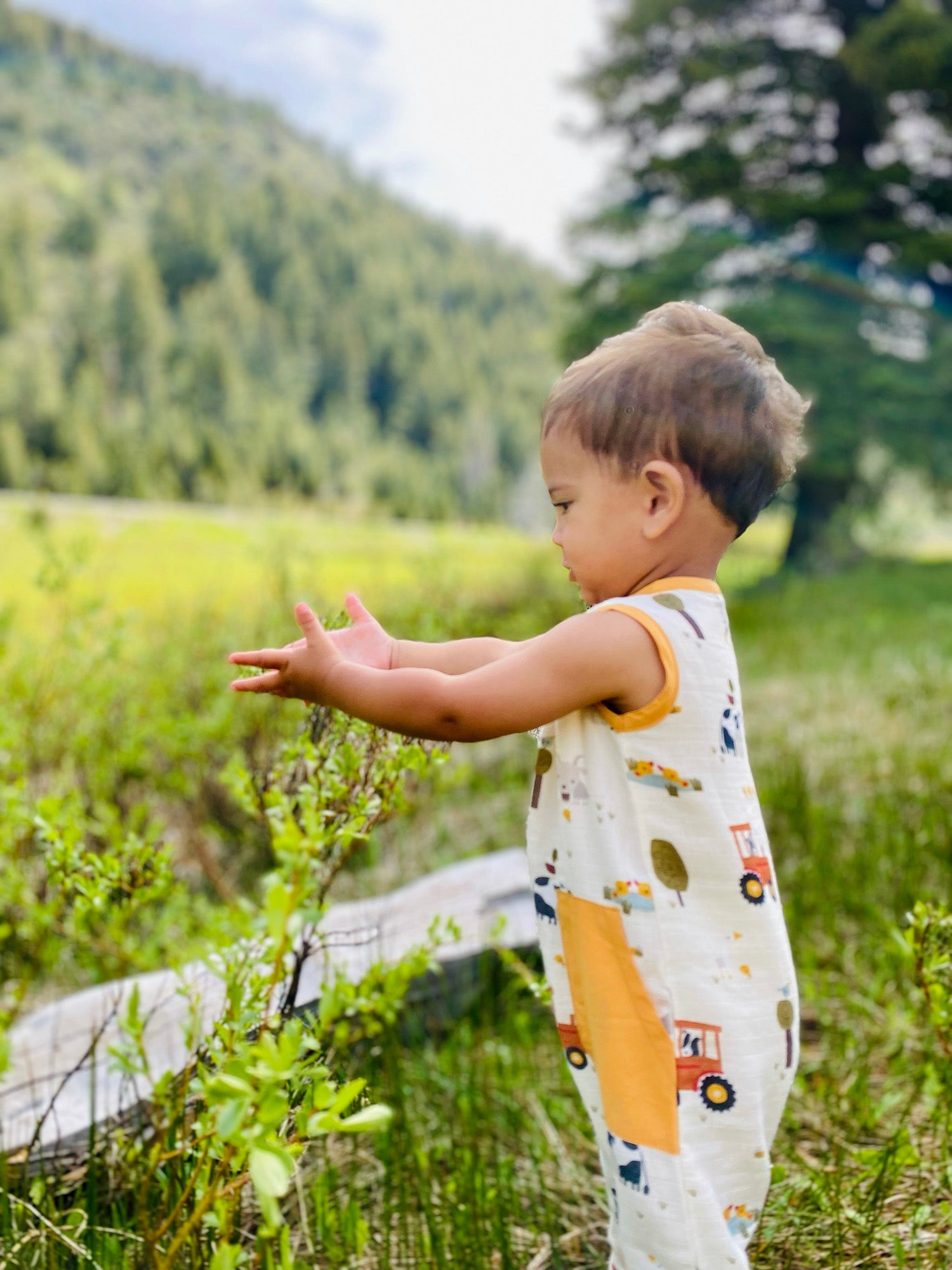 Chick Chick Farm Side Pocket Sleeveless Jumpsuit Romper (Organic Cotton)