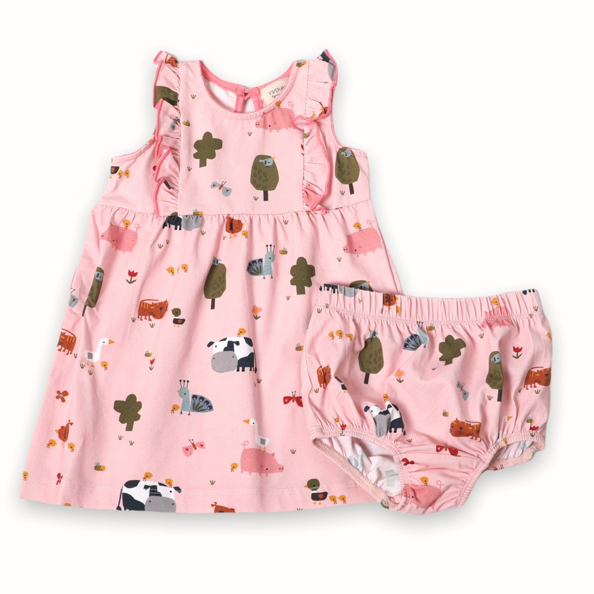 Chick Chick Farm Ruffle Dress + Bloomer SET (Organic Cotton)