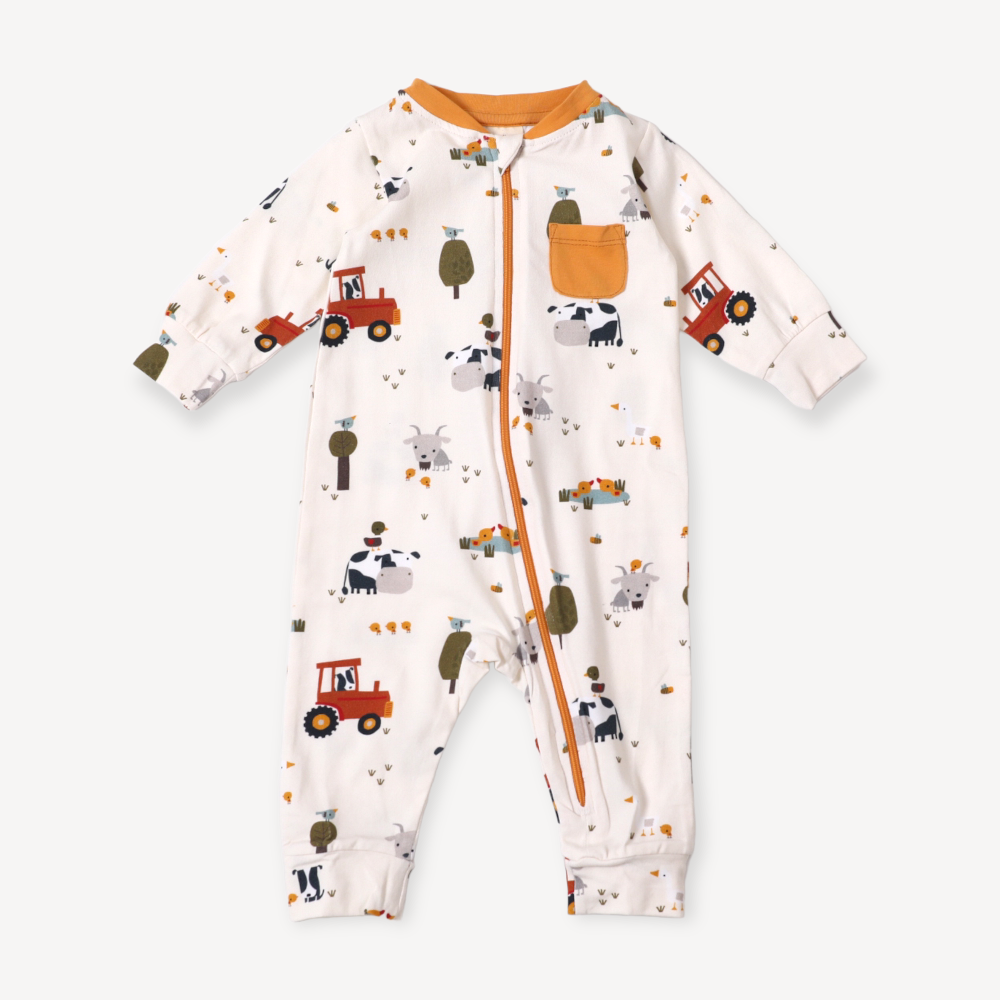 Chick Chick Farm Classic Zip Baby Jumpsuit (Organic Cotton)