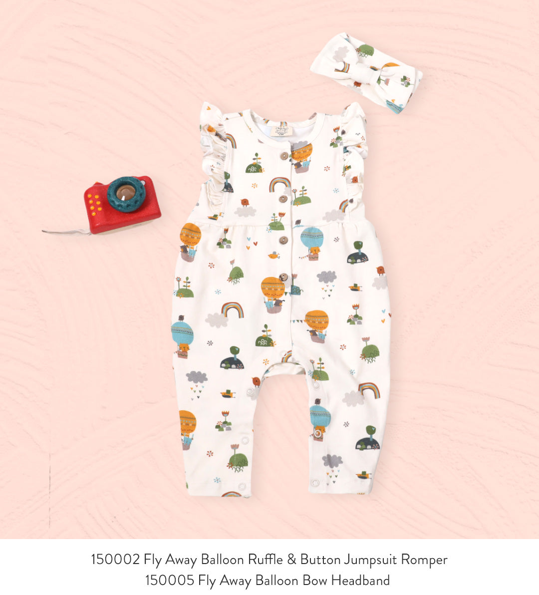 Balloon Ruffle & Button Jumpsuit Romper (Organic Cotton)