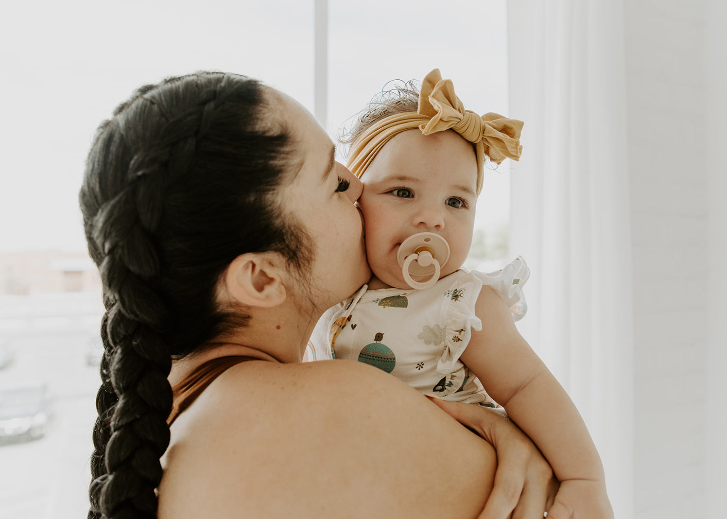 Balloon Ruffle & Button Jumpsuit Romper (Organic Cotton)