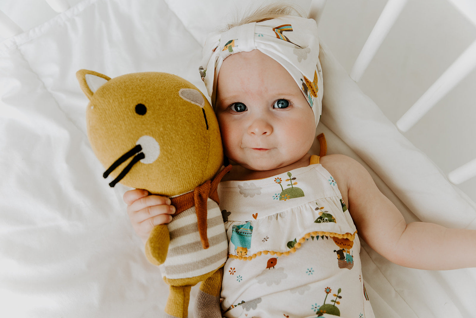 Fly Away Balloon Pom-Pom & Tie Short Romper (Organic)