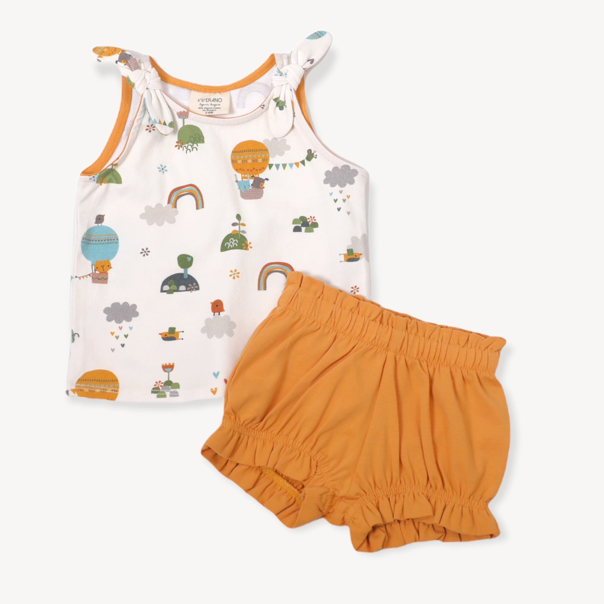 Fly Away Balloon Sleeveless Tank Top + Shorts Set (Organic Jersey)