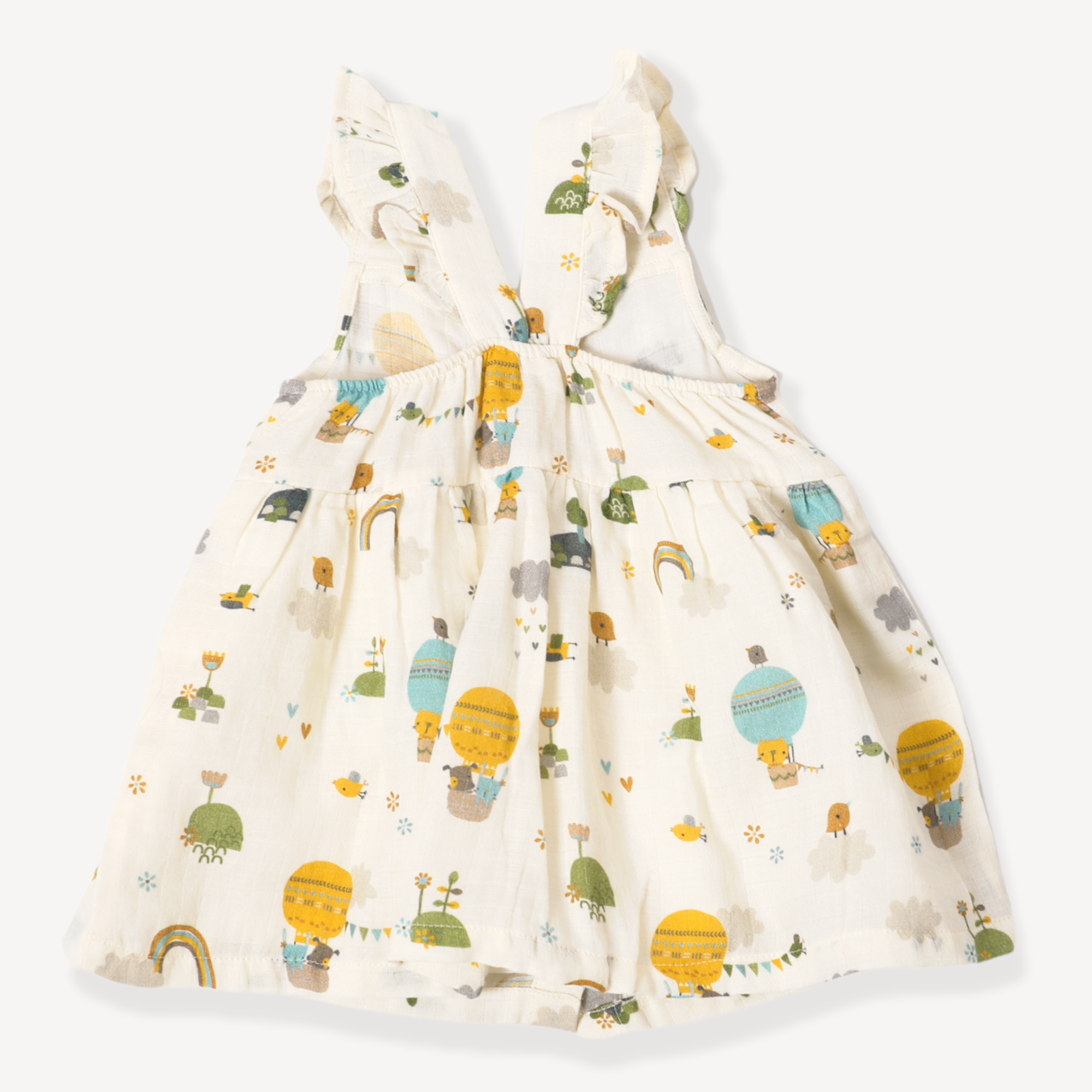Fly Away Balloon Ruffle Dress + Bloomer (Organic Muslin)