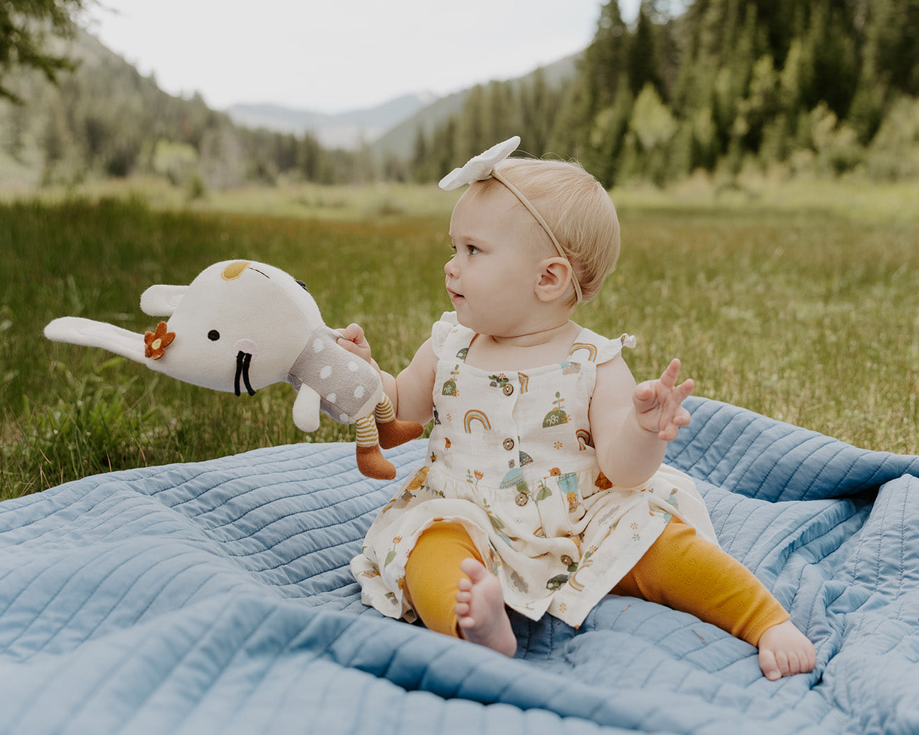Fly Away Balloon Ruffle Dress + Bloomer (Organic Muslin)