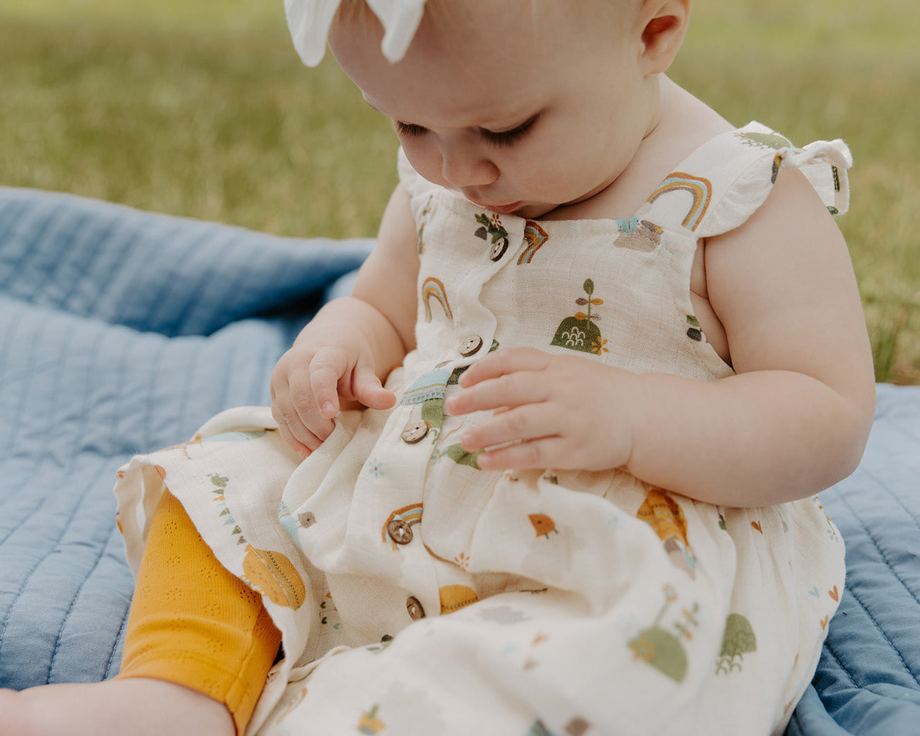 Fly Away Balloon Ruffle Dress + Bloomer (Organic Muslin)