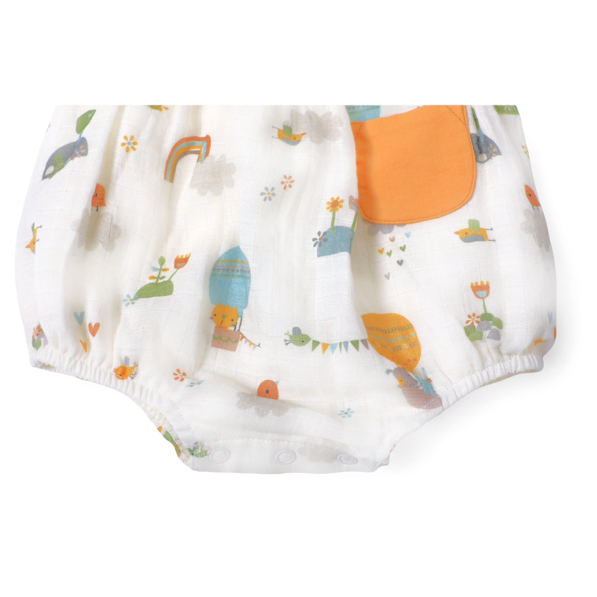 Fly Away Balloon Peter Pan Collar Baby Bubble Romper (Organic Muslin)