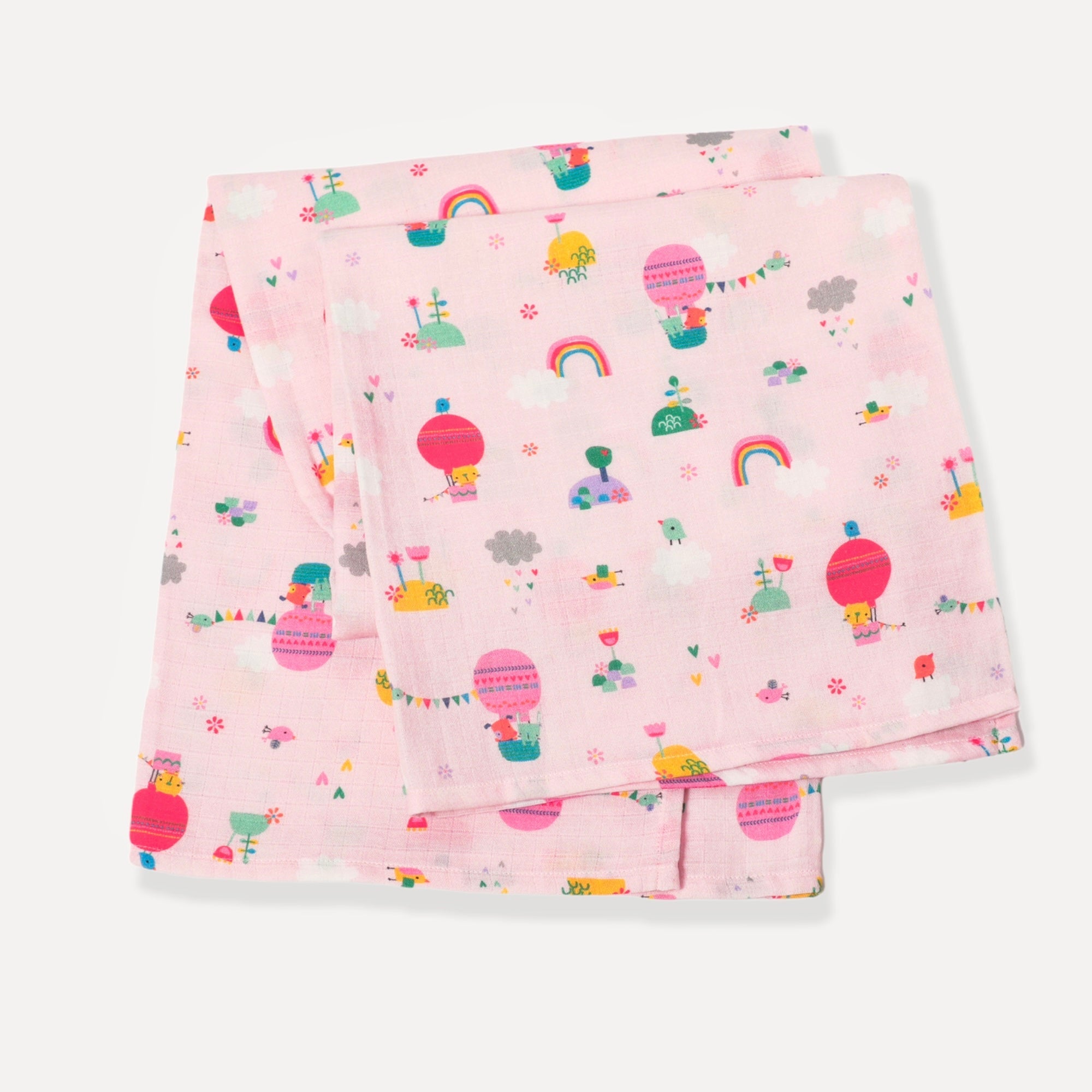 Fly Away Balloon Baby Swaddle Blanket (2 Colors) Organic Muslin