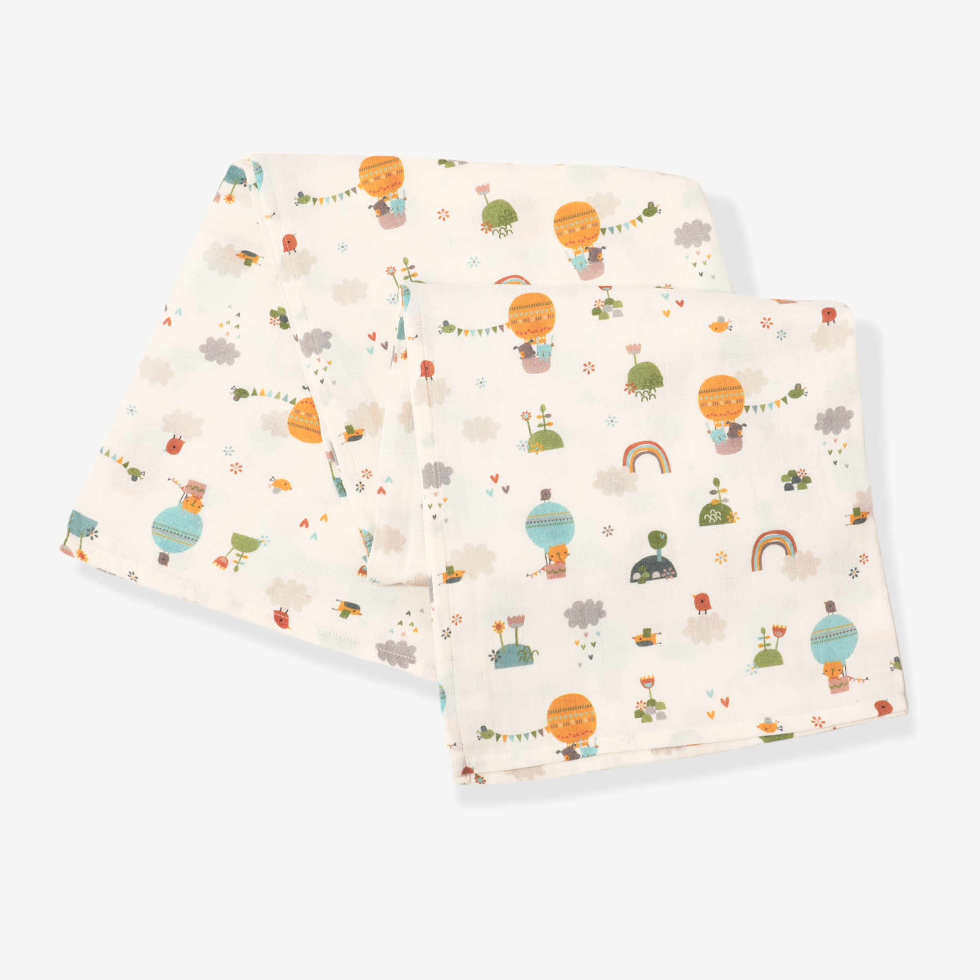 Fly Away Balloon Baby Swaddle Blanket (2 Colors) Organic Muslin