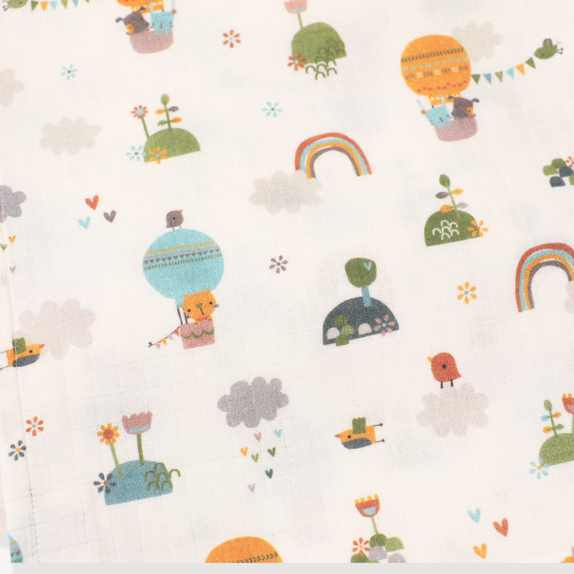 Fly Away Balloon Baby Swaddle Blanket (2 Colors) Organic Muslin