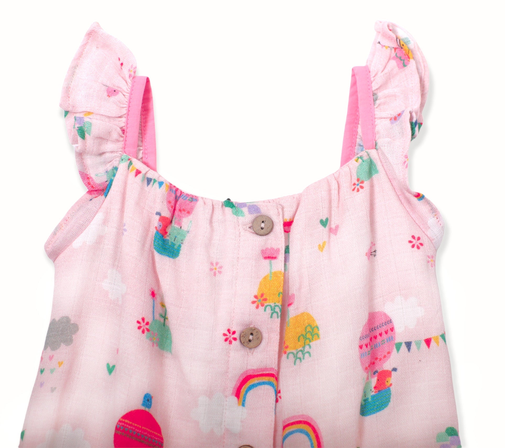 Fly Away Balloon Ruffle Sleeveless Jumpsuit (Organic Muslin)