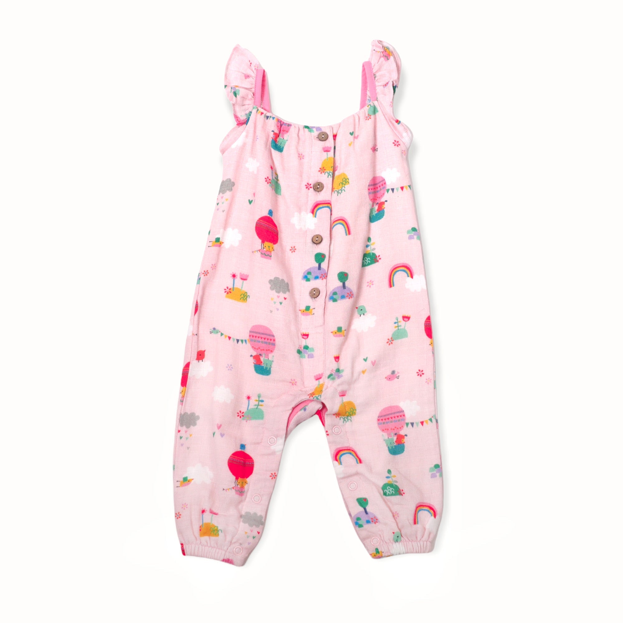Fly Away Balloon Ruffle Sleeveless Jumpsuit (Organic Muslin)