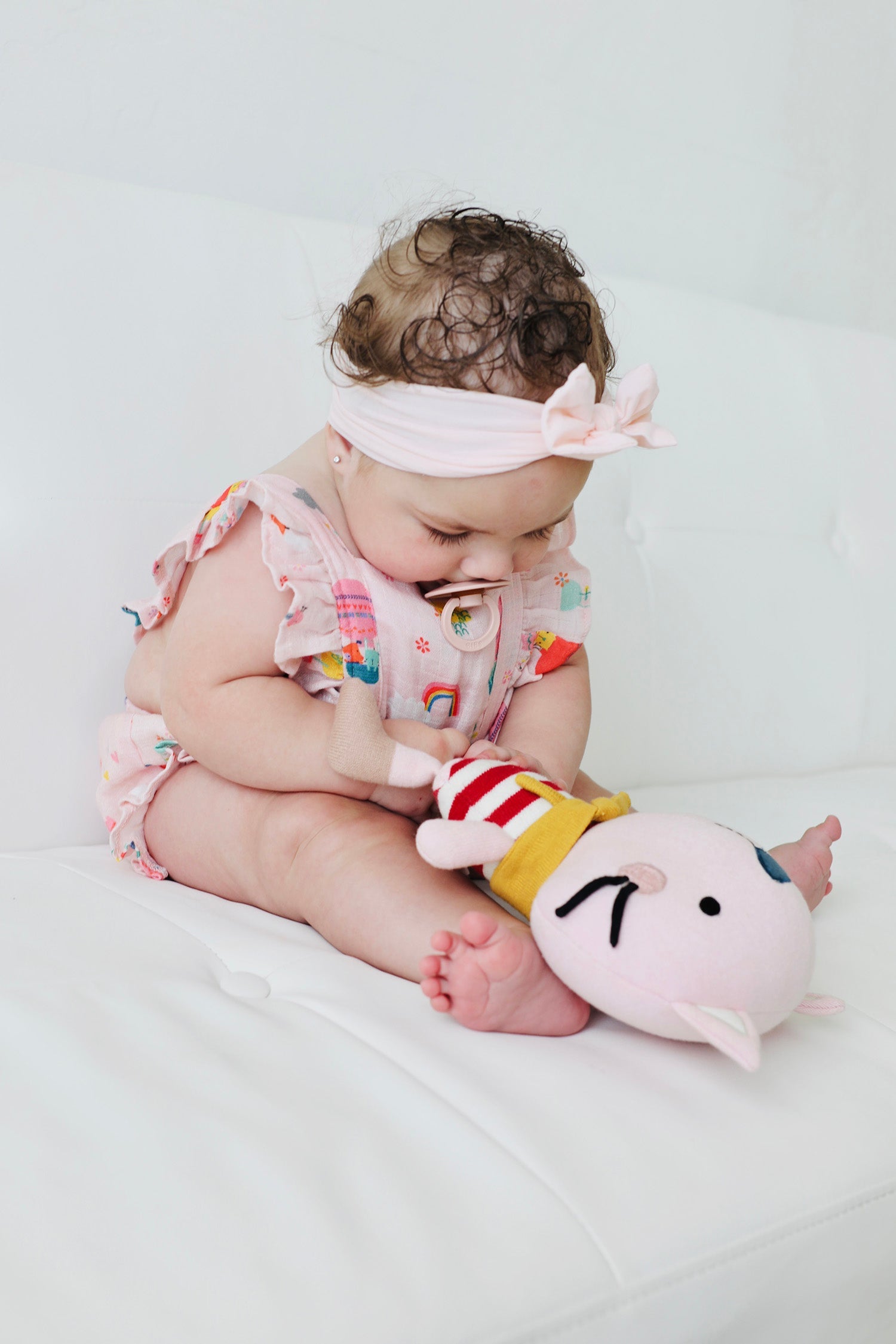 Fly Away Balloon Ruffle & Tie Back Romper (Organic Muslin)