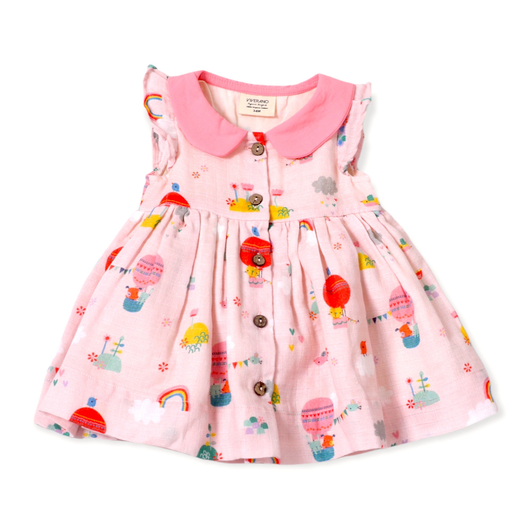 Balloon Collar & Button Dress+Bloomer Set (Organic Muslin)