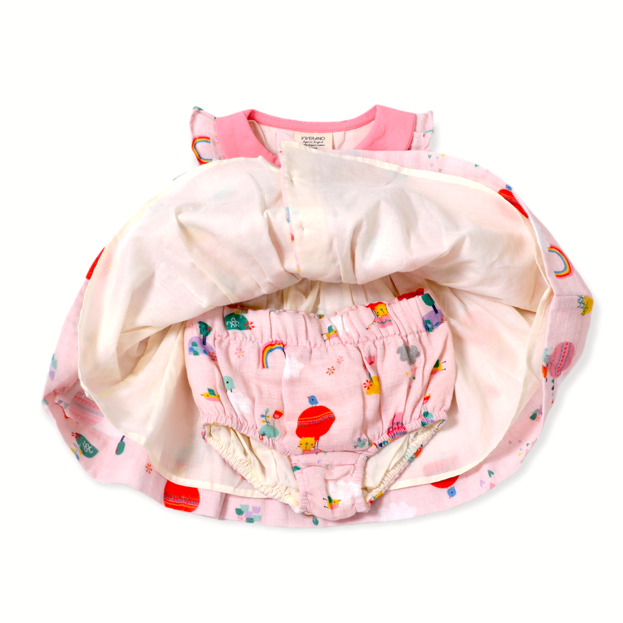 Balloon Collar & Button Dress+Bloomer Set (Organic Muslin)
