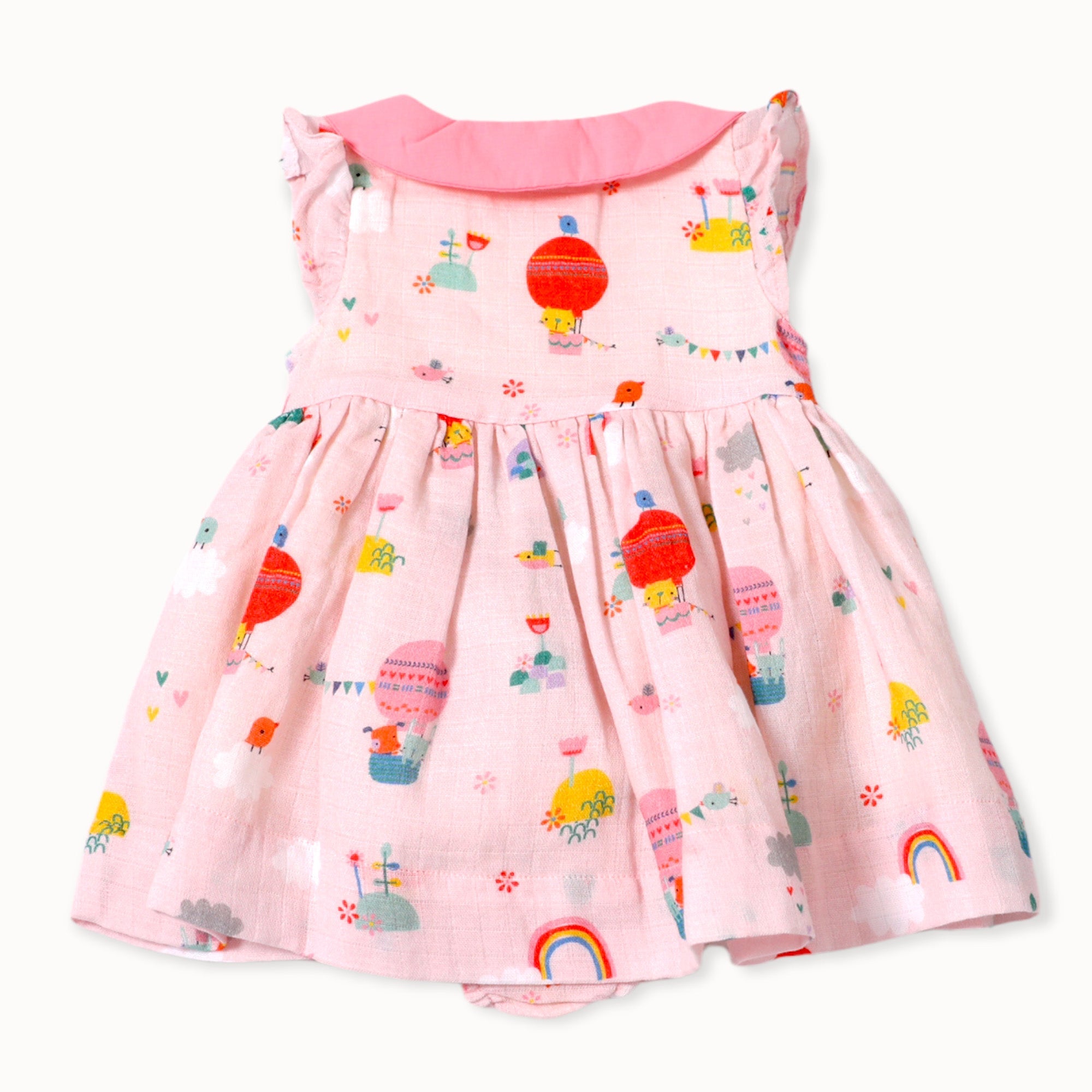 Balloon Collar & Button Dress+Bloomer Set (Organic Muslin)