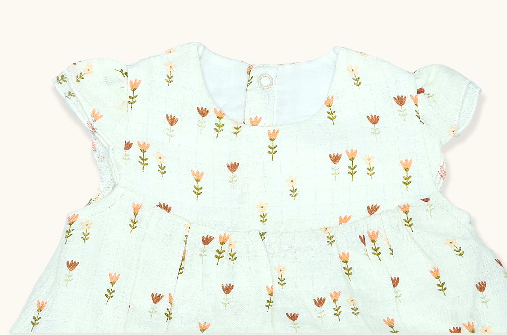 Wildflowers Cap Sleeve Baby Dress + Bloomer Set (Organic Muslin)
