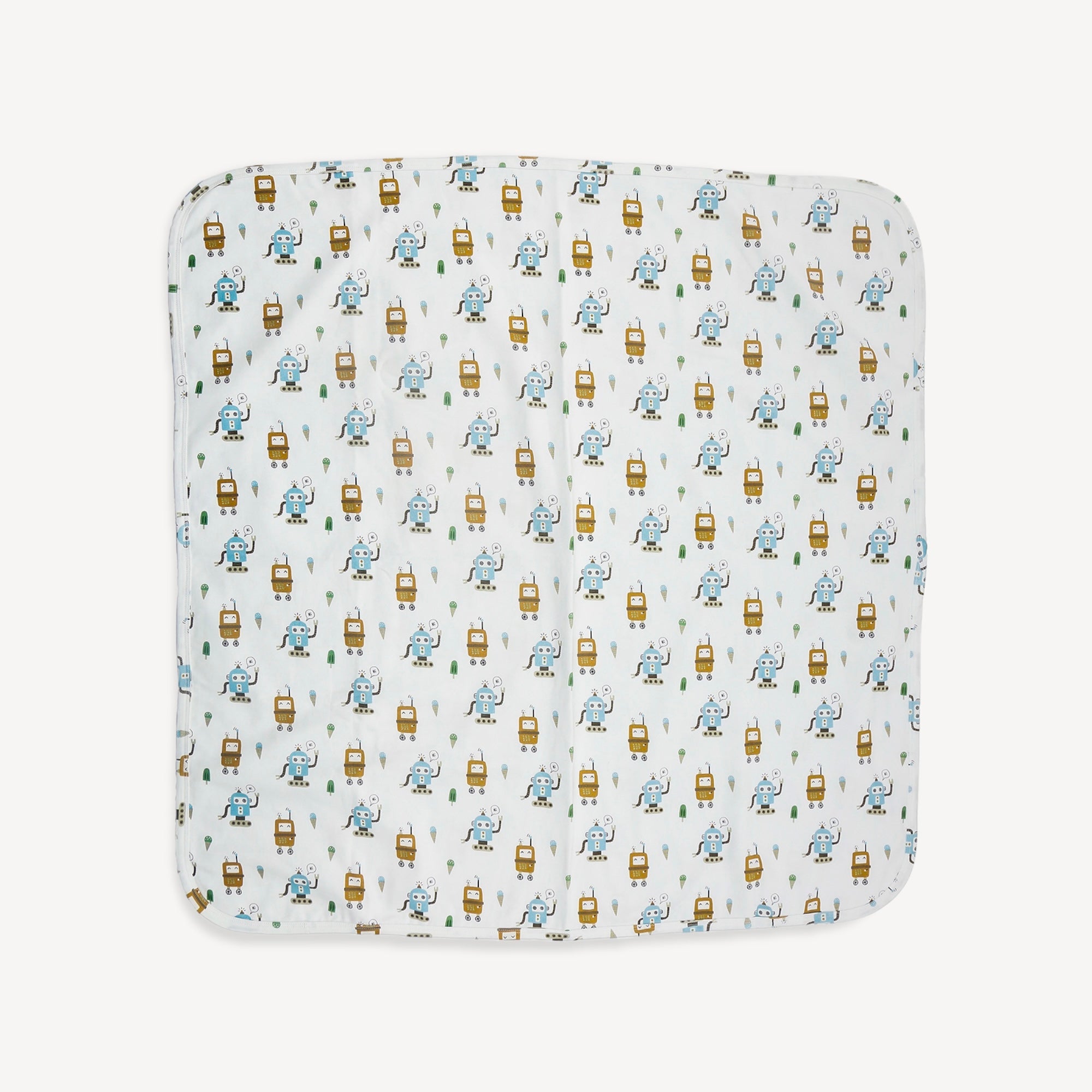 Ice Cream Robots Reversible Baby Blanket (Organic Jersey)