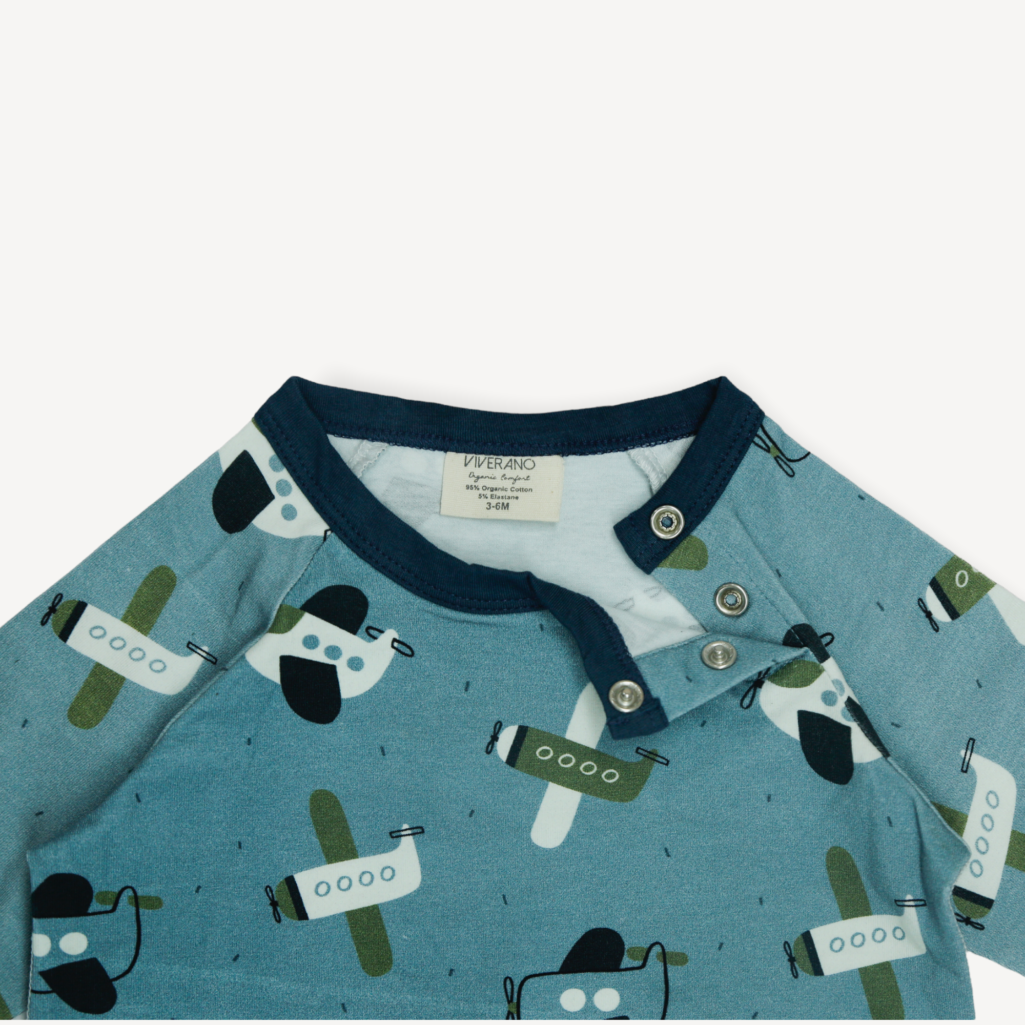 Airplanes Kangaroo Pocket Baby Jumpsuit (Organic Jersey)