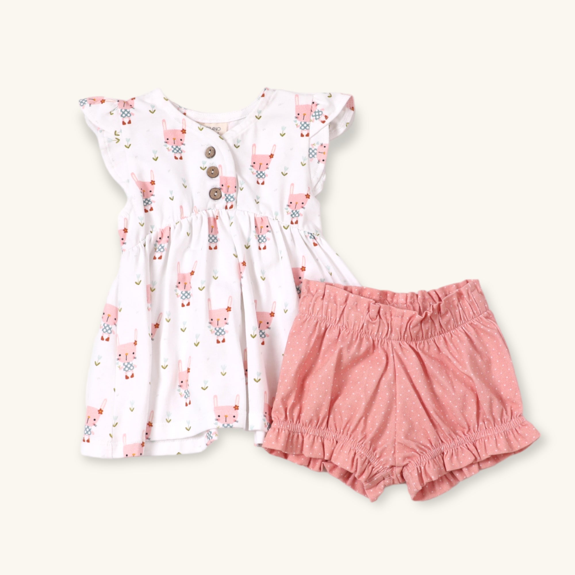 Bunny Baby Girl Tunic Top + Bloomer Set (Organic Jersey)