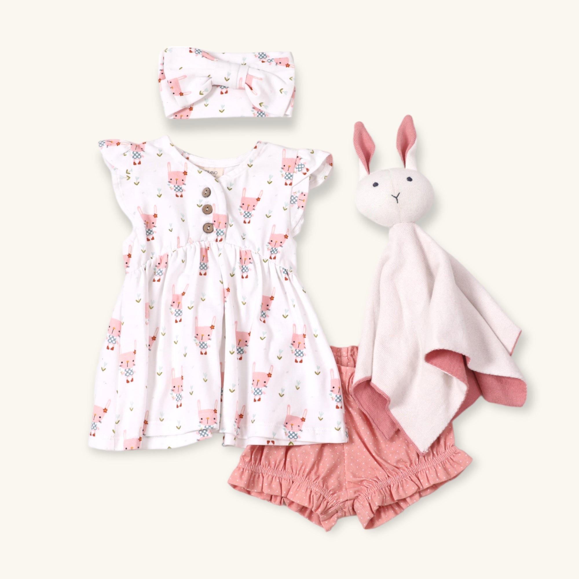 Bunny Baby Girl Tunic Top + Bloomer Set (Organic Jersey)