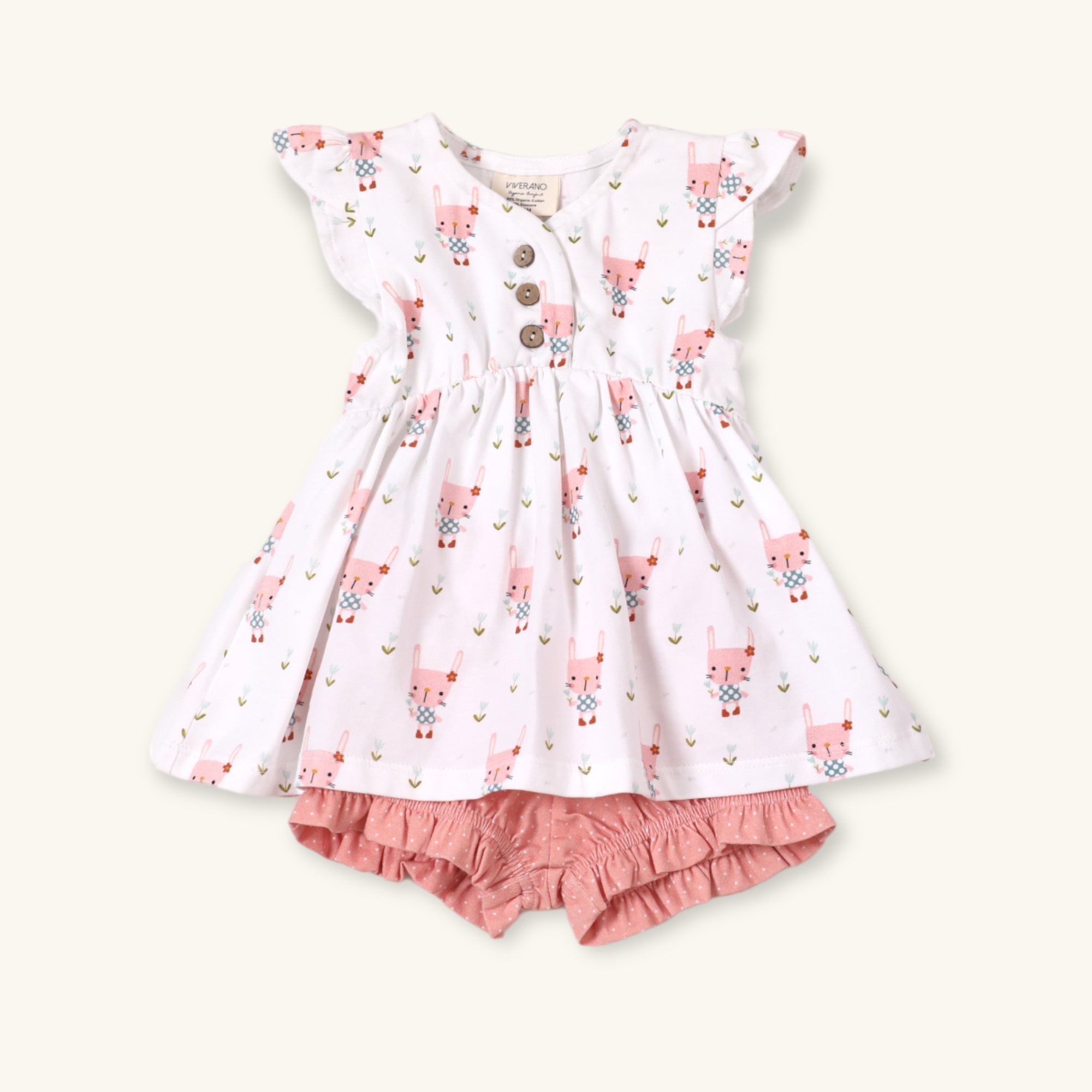 Bunny Baby Girl Tunic Top + Bloomer Set (Organic Jersey)