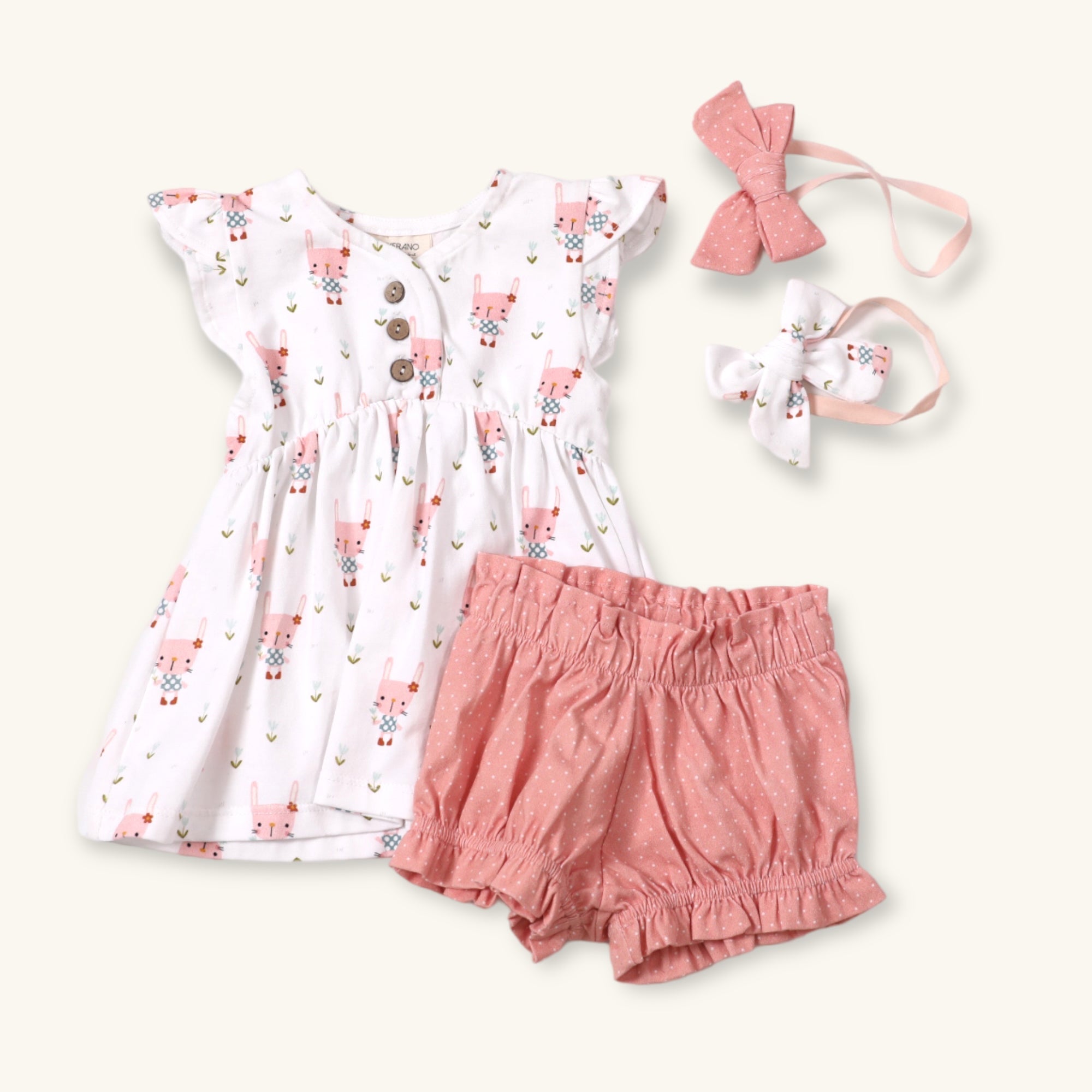 Bunny Baby Girl Tunic Top + Bloomer Set (Organic Jersey)