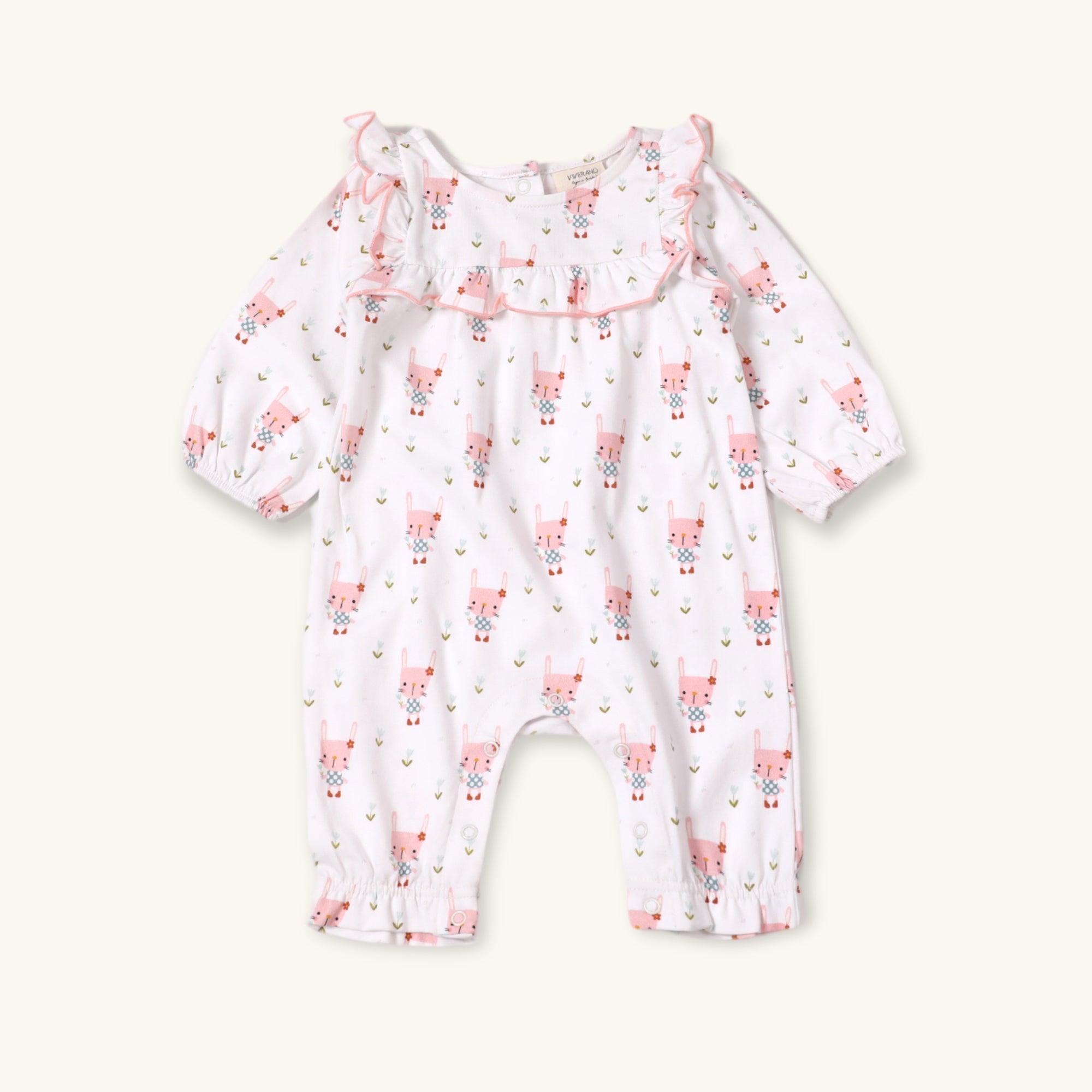Bunny Ruffle Jumpsuit (Organic Jersey)