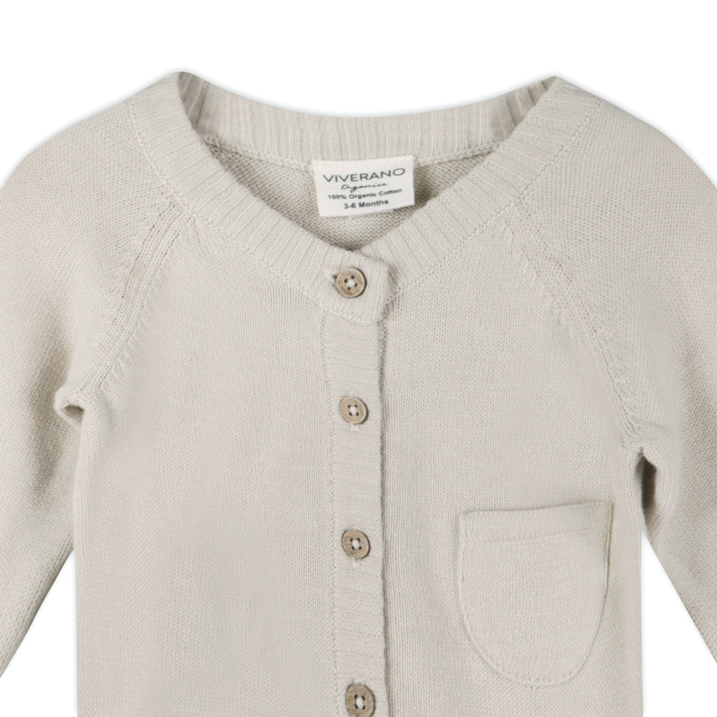 Classic Button & Pocket Sweater Knit Baby Jumpsuit (Organic)