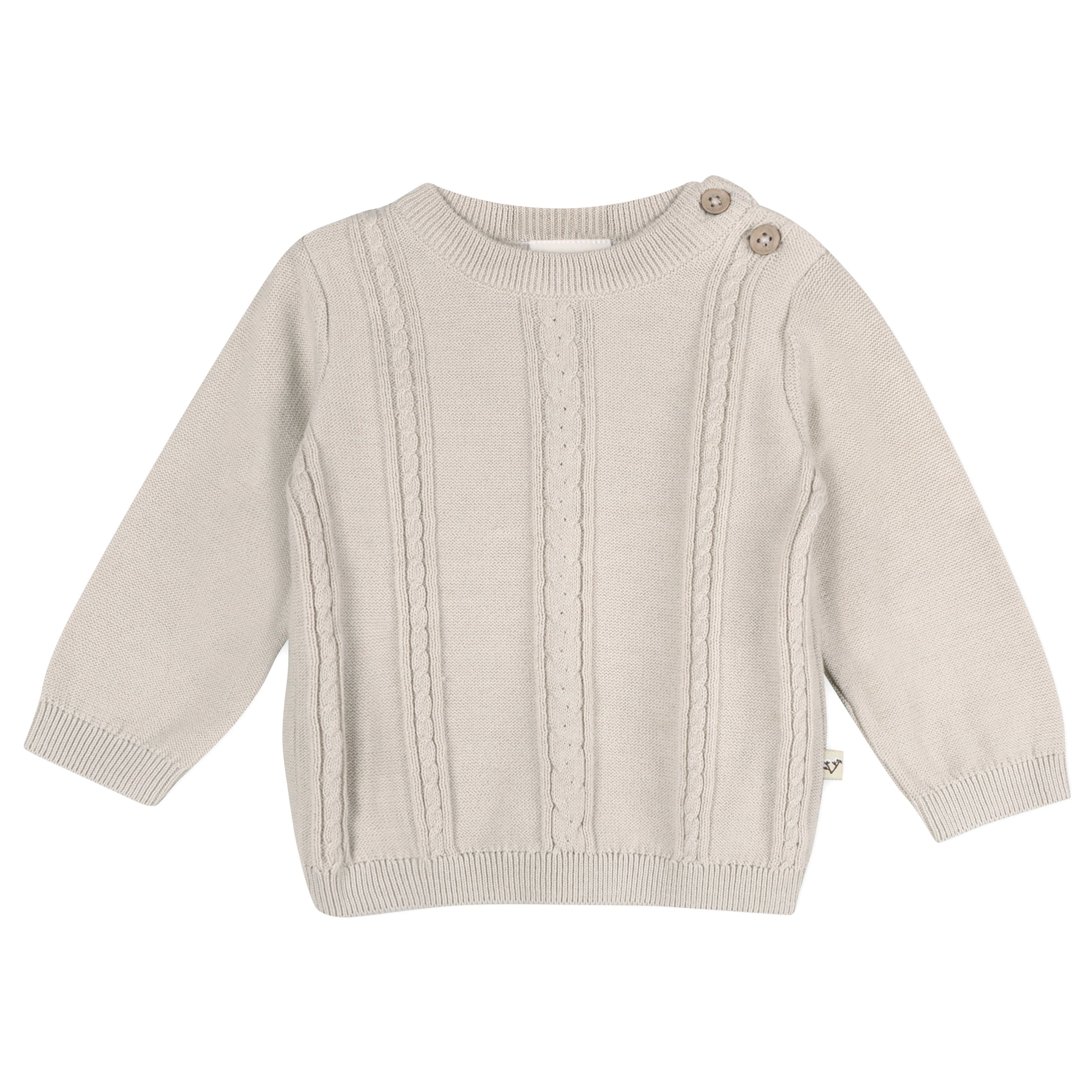 Classic Cable Knit Baby Pullover Sweater (Organic Cotton)