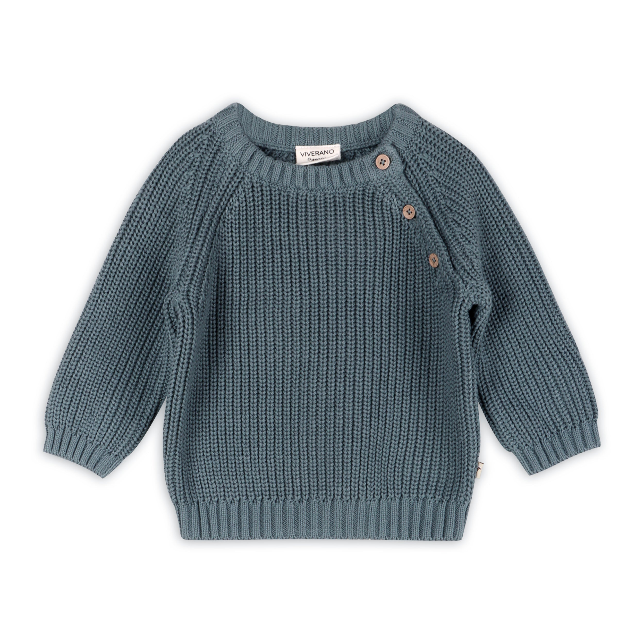 Classic Chunky Knit Baby Pullover Sweater (Organic Cotton) - 2 Colors