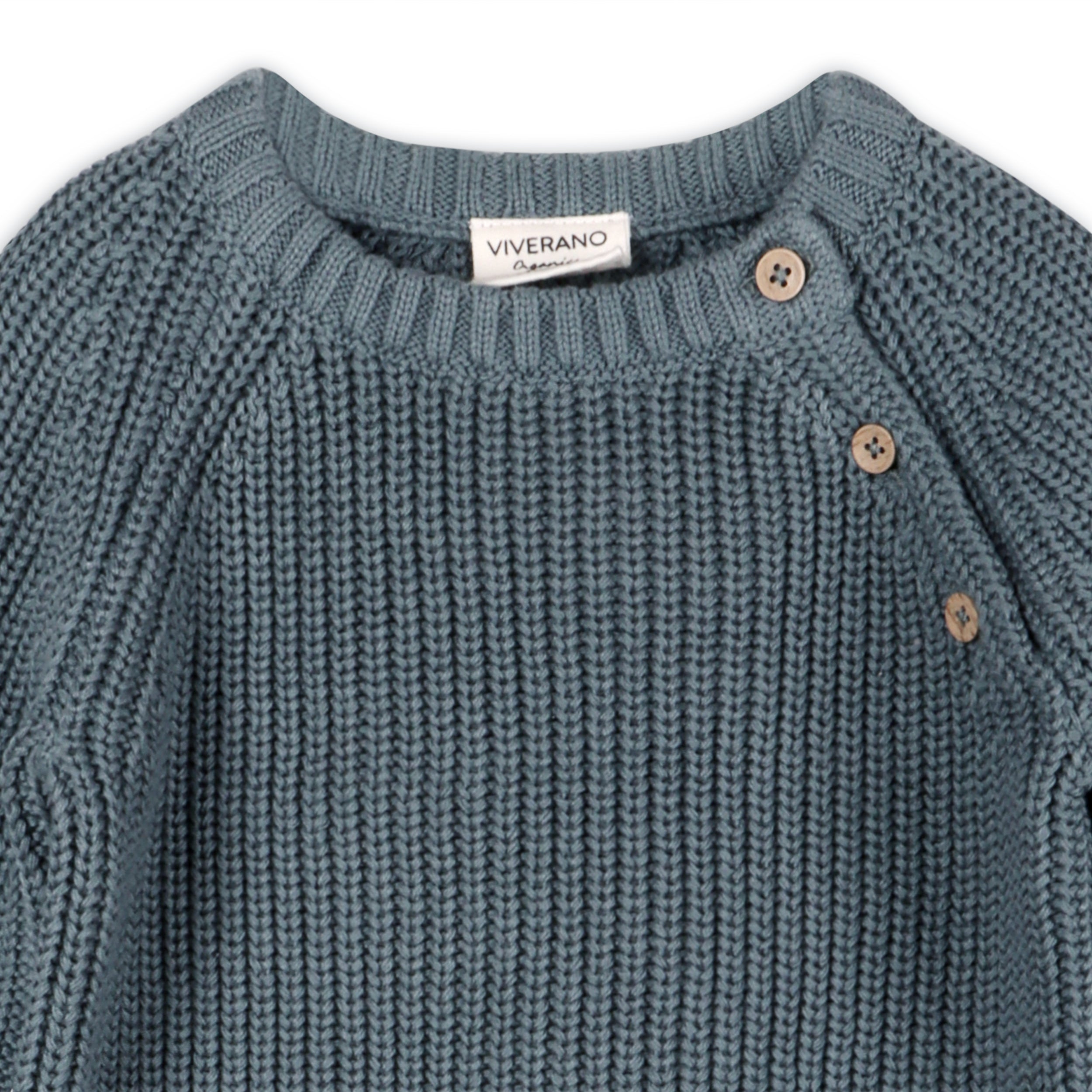 Classic Chunky Knit Baby Pullover Sweater (Organic Cotton) - 2 Colors