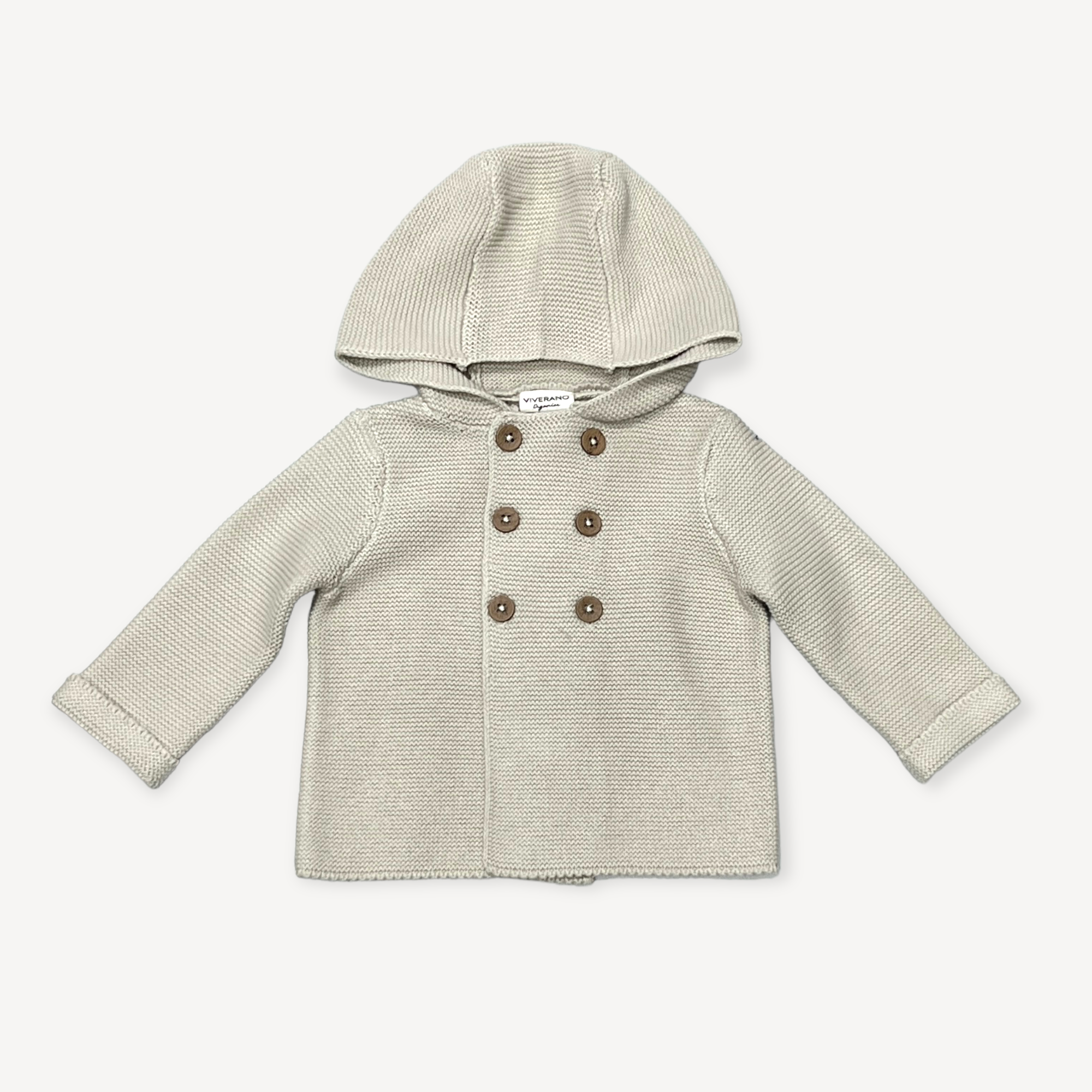 Hooded Double Button Baby Coat Jacket (Organic Cotton) - 4 Colors