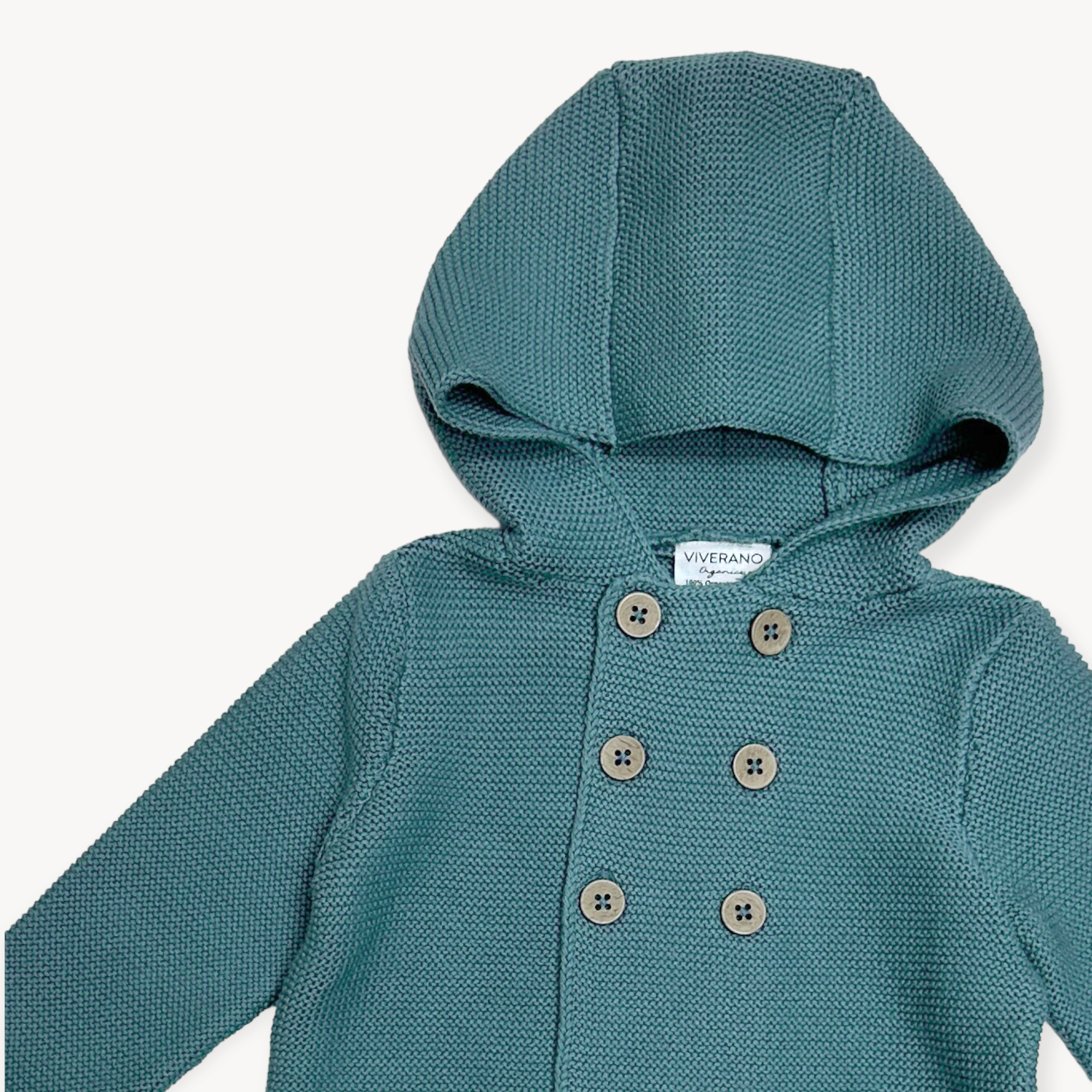 Hooded Double Button Baby Coat Jacket (Organic Cotton) - 4 Colors