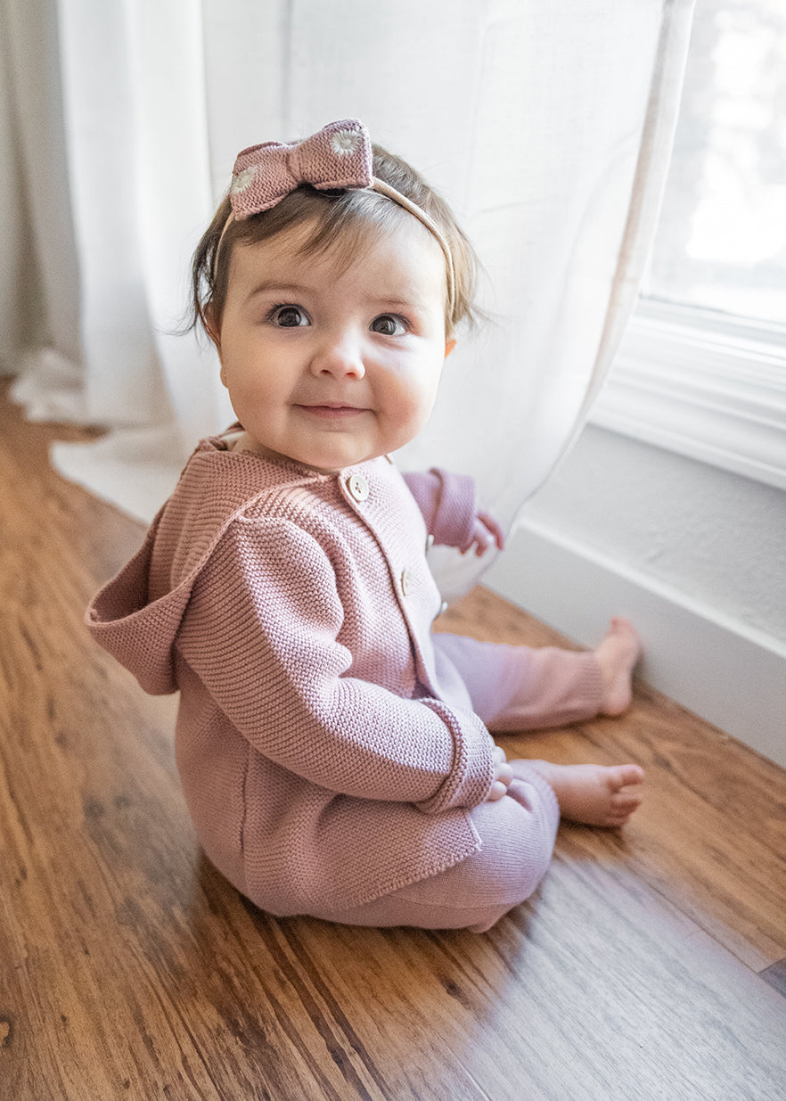 Hooded Double Button Baby Coat Jacket (Organic Cotton) - 4 Colors