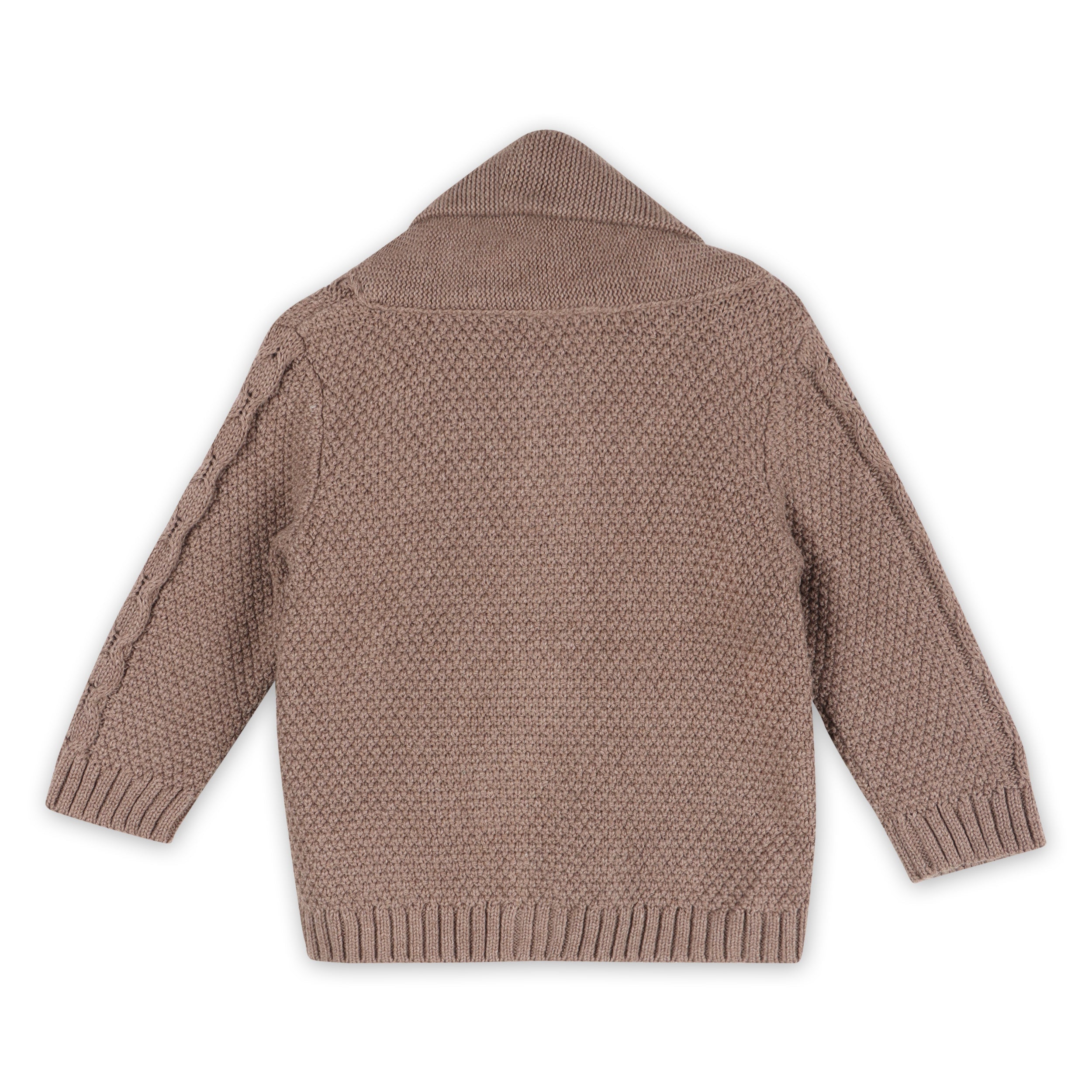 Shawl Collar Cable Knit Baby Cardigan Sweater (Organic) - 3 Colors