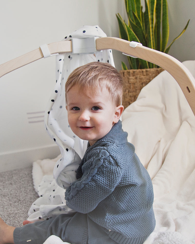 Shawl Collar Cable Knit Baby Cardigan Sweater (Organic) - 3 Colors