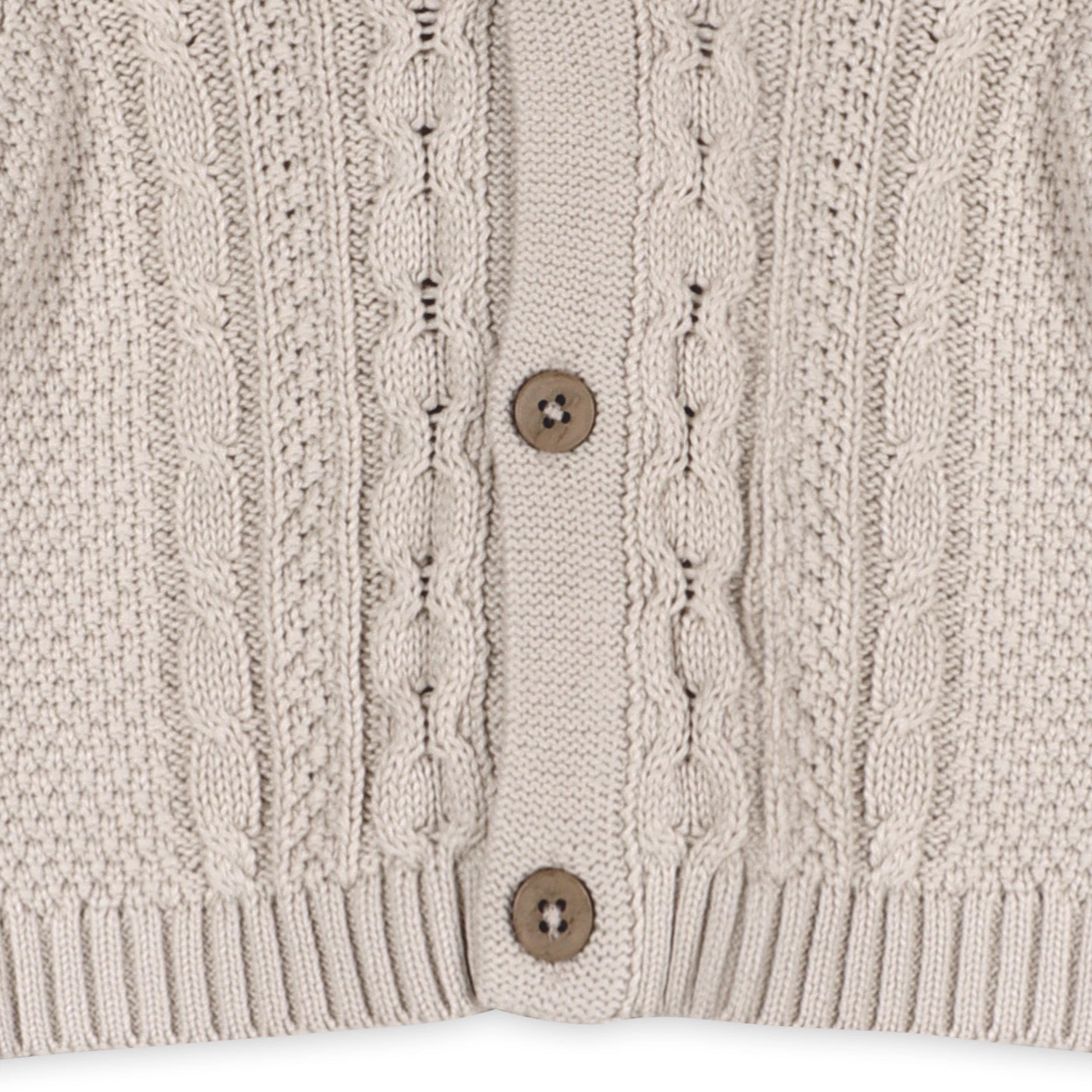 Shawl Collar Cable Knit Baby Cardigan Sweater (Organic) - 3 Colors