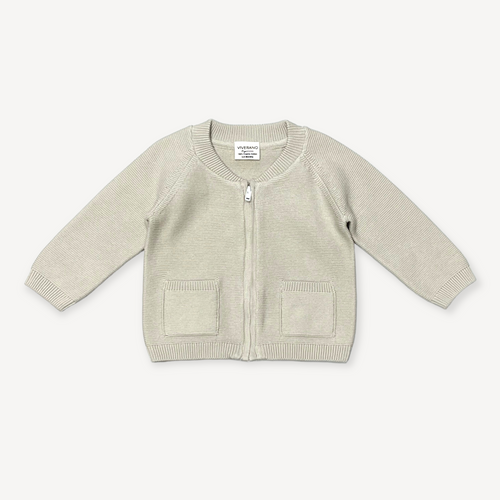 2-Pocket Baby Bomber Style Zip Jacket (Organic Cotton)