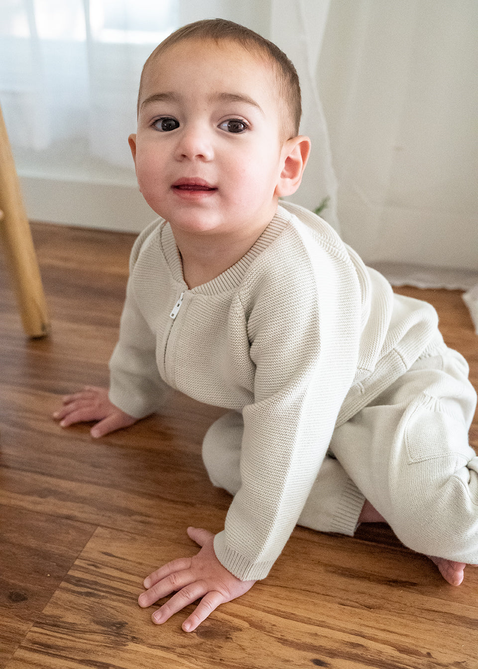 2-Pocket Baby Bomber Style Zip Jacket (Organic Cotton)