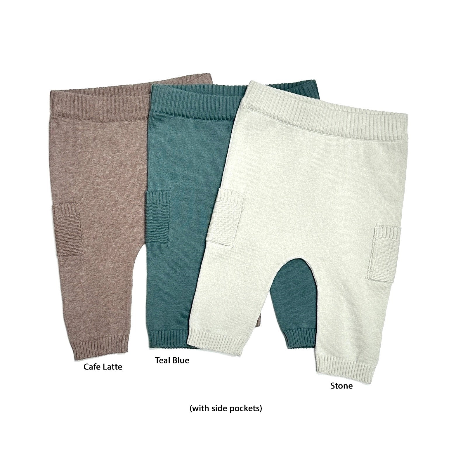 Baby Side Pocket Sweater Knit Pants - Organic(3 Colors)