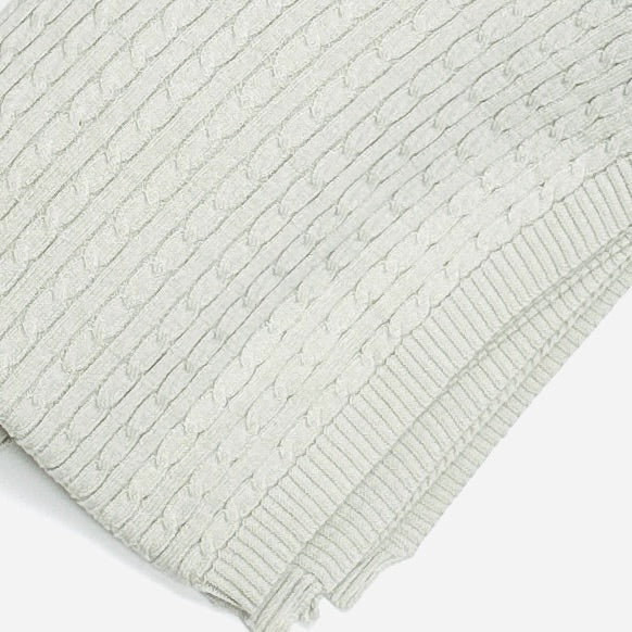 Mini Cable Sweater Knit Baby Blanket (Organic Cotton) - 4 Colors