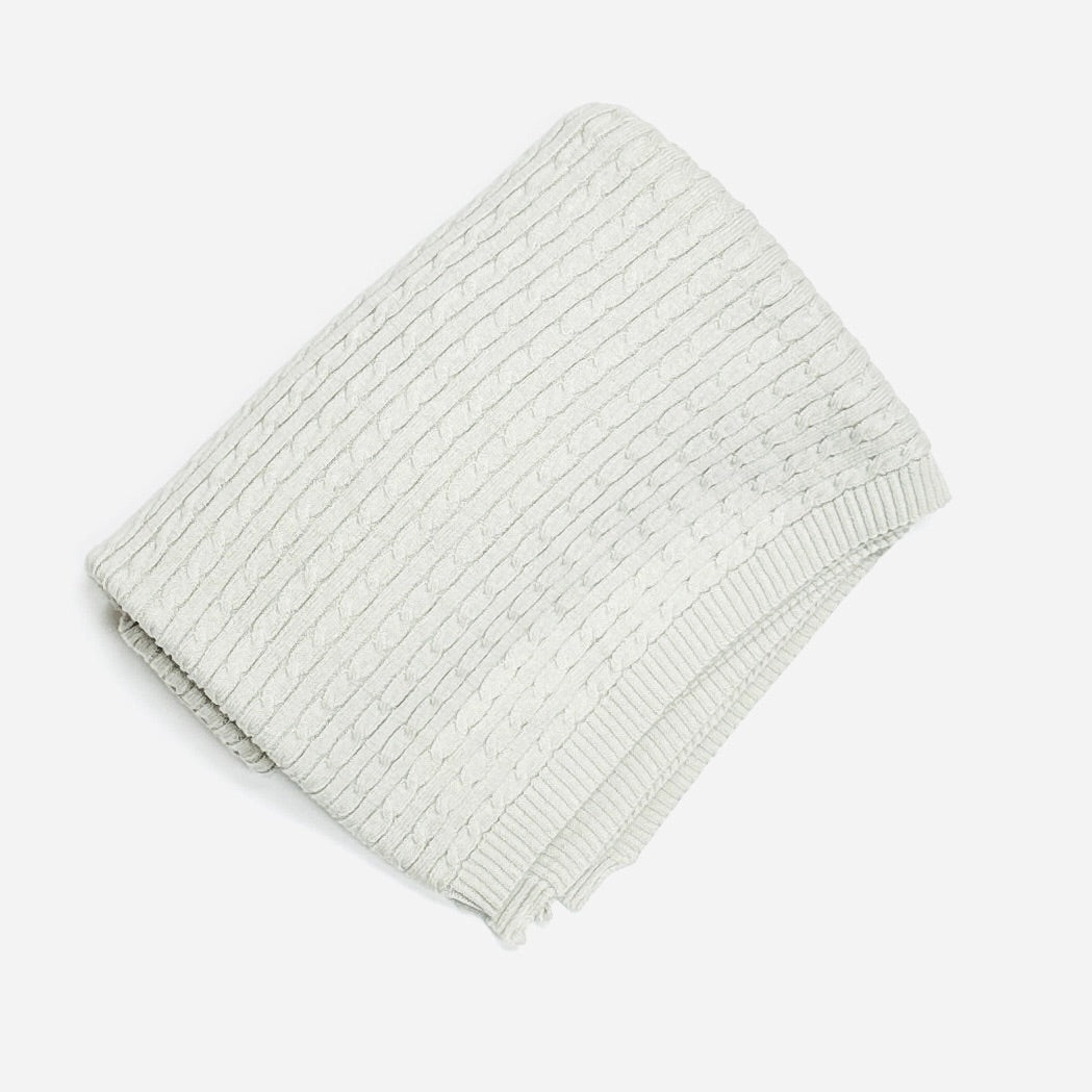 Mini Cable Sweater Knit Baby Blanket (Organic Cotton) - 4 Colors