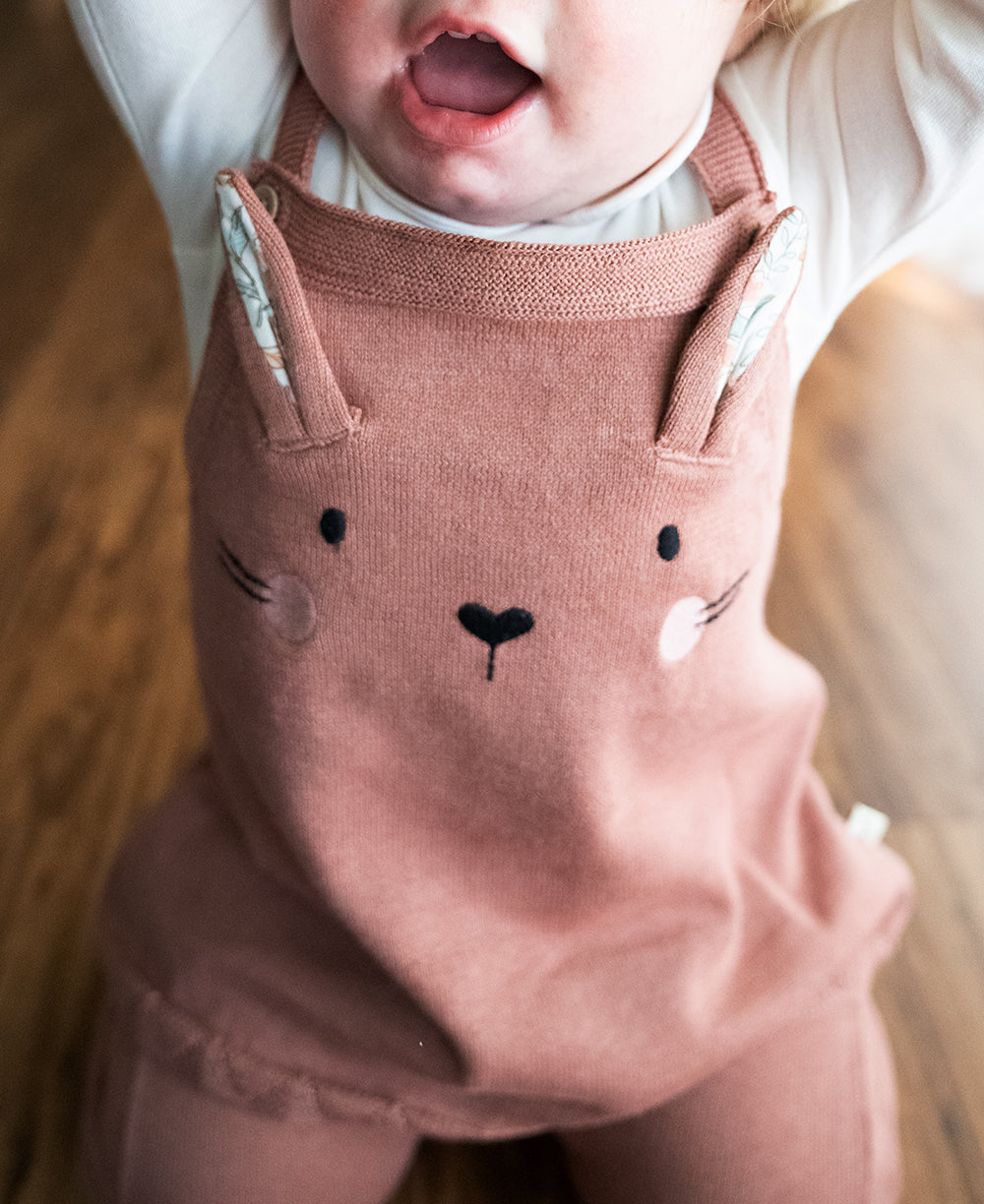 Cute Bunny Baby Girl Tunic Knit Dress Set (Organic)