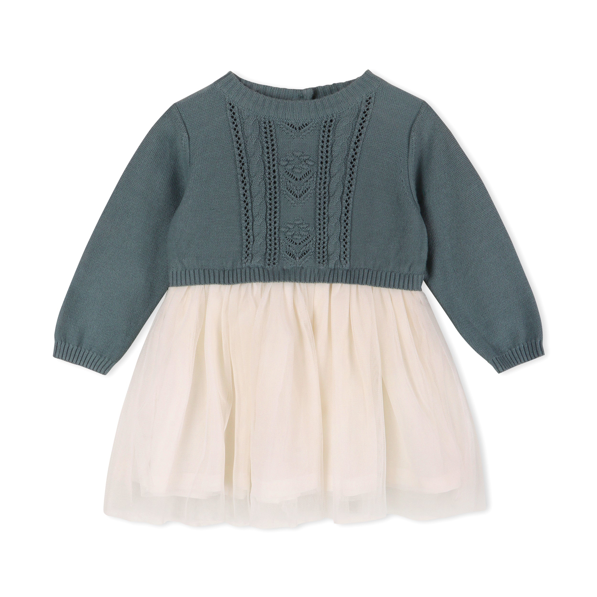 Cable Floral Sweater Knit Top & Tutu Baby Dress (Organic) - 2 Colors