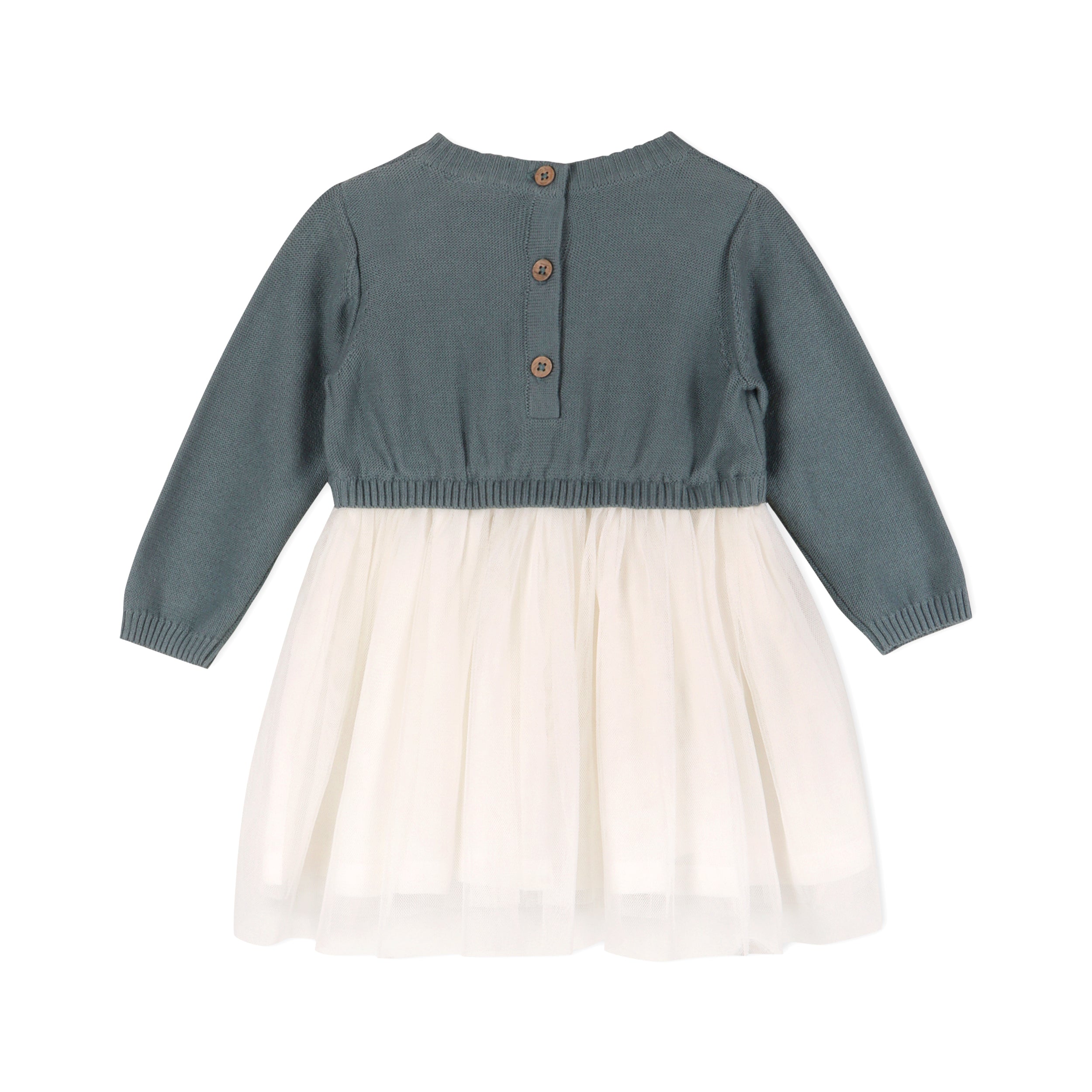 Cable Floral Sweater Knit Top & Tutu Baby Dress (Organic) - 2 Colors