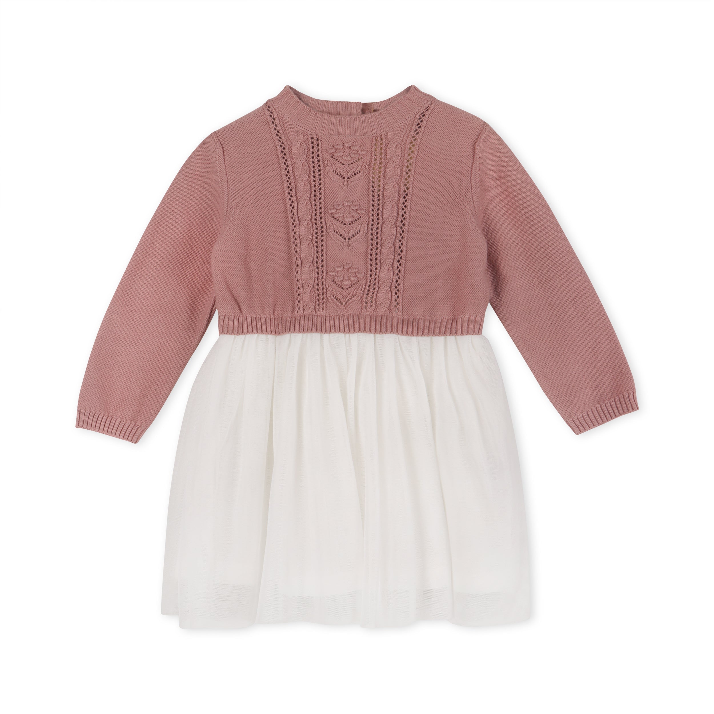 Cable Floral Sweater Knit Top & Tutu Baby Dress (Organic) - 2 Colors