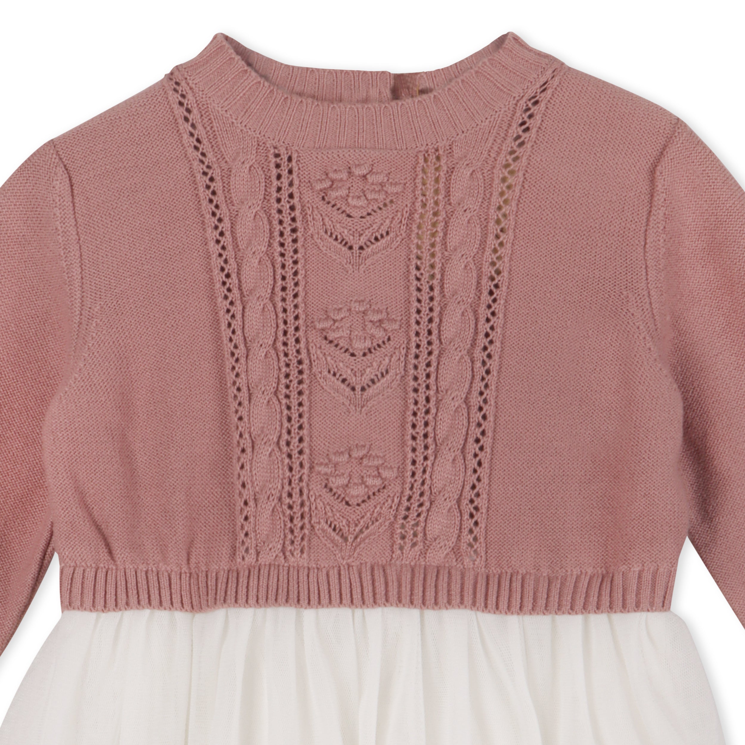 Cable Floral Sweater Knit Top & Tutu Baby Dress (Organic) - 2 Colors