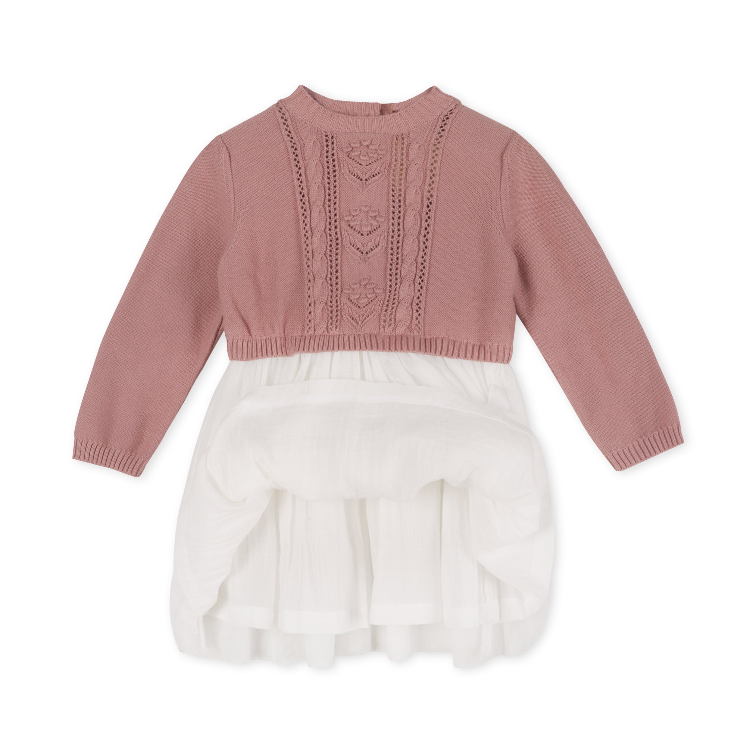 Cable Floral Sweater Knit Top & Tutu Baby Dress (Organic) - 2 Colors