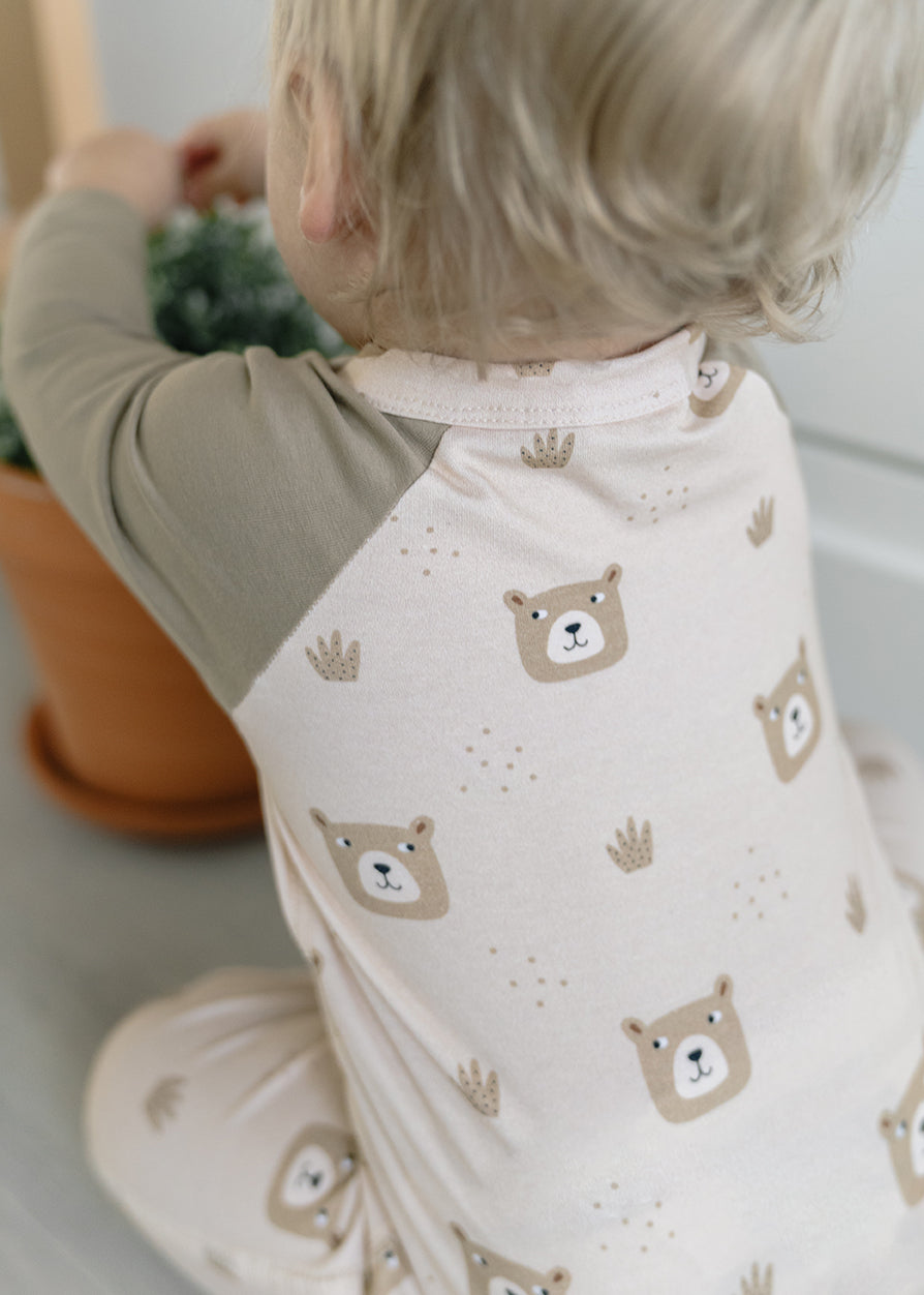 Bear Kangaroo Pocket Baby Coverall Romper (Organic Jersey)